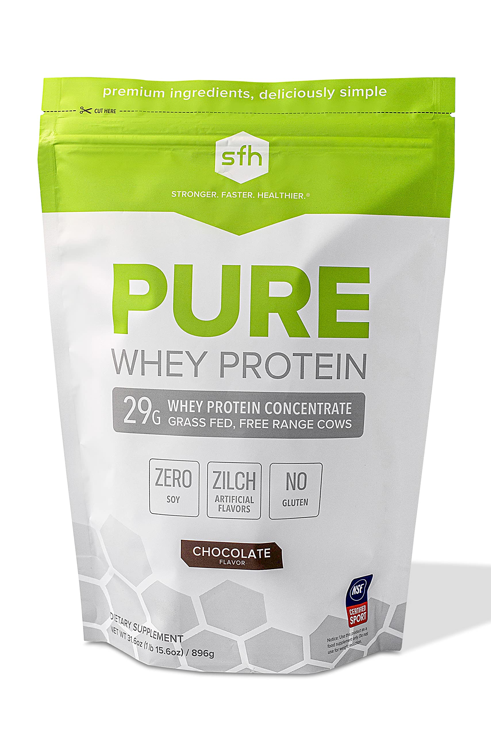 SFH Pure Whey Protein Powder (Chocolate) Best Tasting 100% Grass Fed Whey SFH buy supplements canada