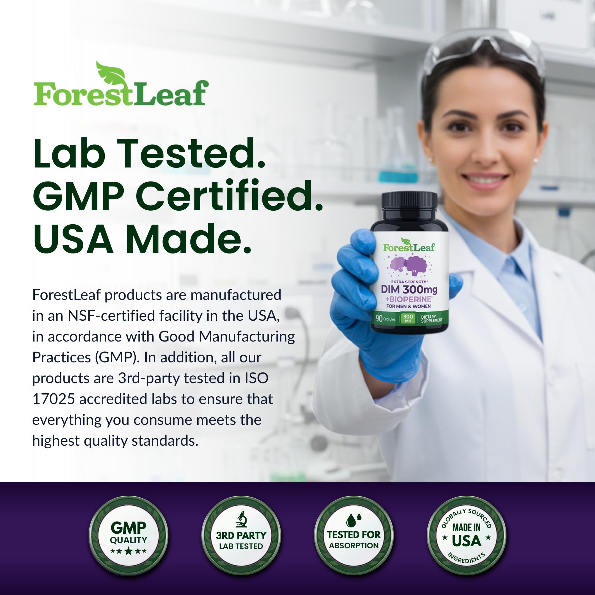 ForestLeaf DIM Supplement - 300mg DIM Estrogen Supplement for Women/Men - Diindolylmethane with BioPerine Black Pepper - Support for Detox, Metabolism, Hormone Balance & Menopause - 90 Caps ForestLeaf buy supplements canada