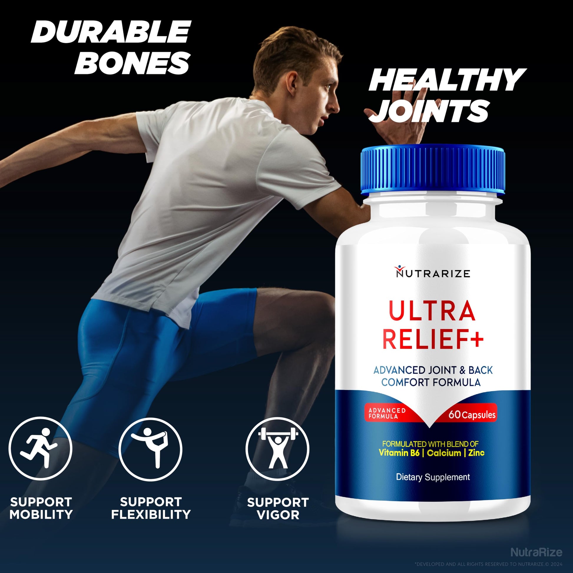 (2 Pack) Ultra Relief+ Capsules, Official Formula for Joint Health, All-Natural Supplement to Support Joint Function and Mobility, Ultra Relief + Pills, Ultra Relief Plus Reviews (120 Capsules) NutraRize buy supplements canada
