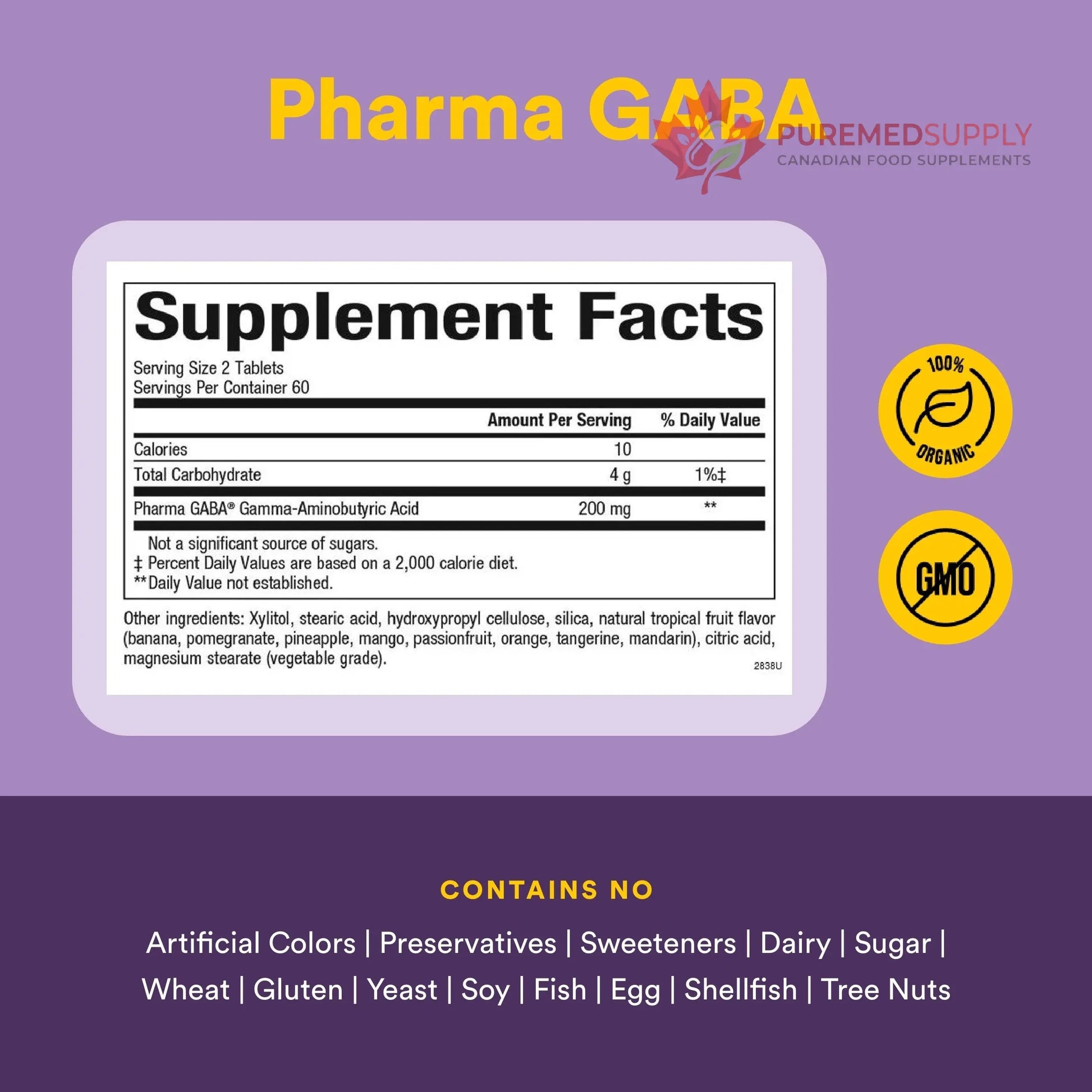 Natural Factors Pharma GABA - Dietary Supplement Supports Calm Sleep & Sleep Quality - Natural, Fast-Working Supplement Aids Focus & Brain Health - 120 Chewable Tablets (60 Servings) Natural Factors buy supplements canada