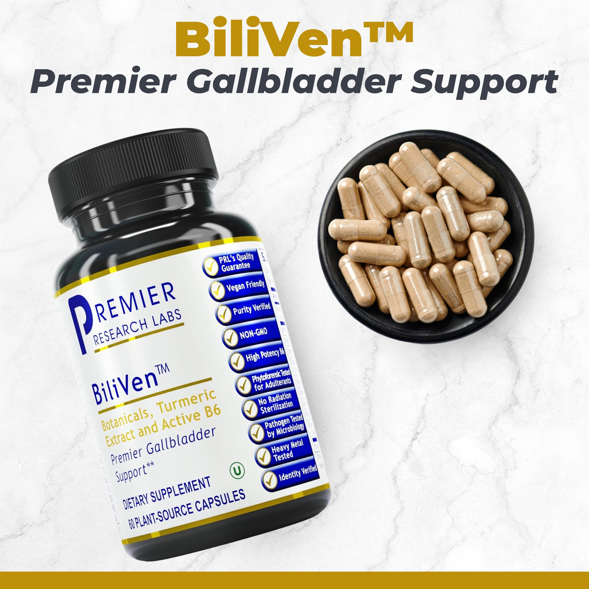 Premier Research Labs BiliVen -Gallbladder & Liver Cleanse Supplement, Gallbladder Support Pills with Artichoke Extract, Milk Thistle, Vitamin B6, Beet Root, Turmeric, Curcumin- 60 Vegetarian Capsules Premier Research Labs buy supplements canada