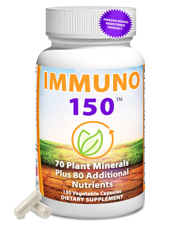 Immuno 150, Immune Support Supplement, Packed with 70 Plant Minerals, 13 Essential Vitamins and 68 Additional Nutrients-150 Vegetable Capsules- Immune Boost for All Age Groups Immuno 150 buy supplements canada