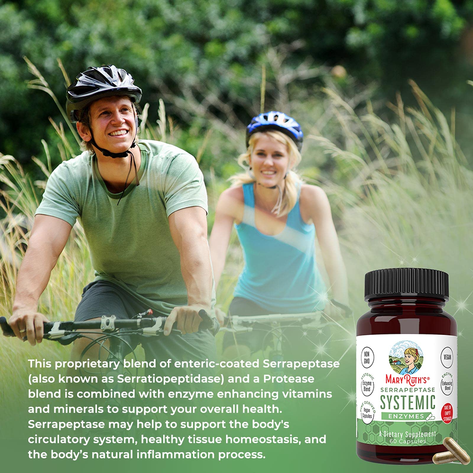 MaryRuth Organics Serrapeptase Enzymes Capsules | Up to 2 Month Supply | Enzyme Supplement for High Potency Sinus Relief Pills| Tissue Health and Cellular Health | Vegan | Gluten Free | 60 Count MARYRUTH'S buy supplements canada