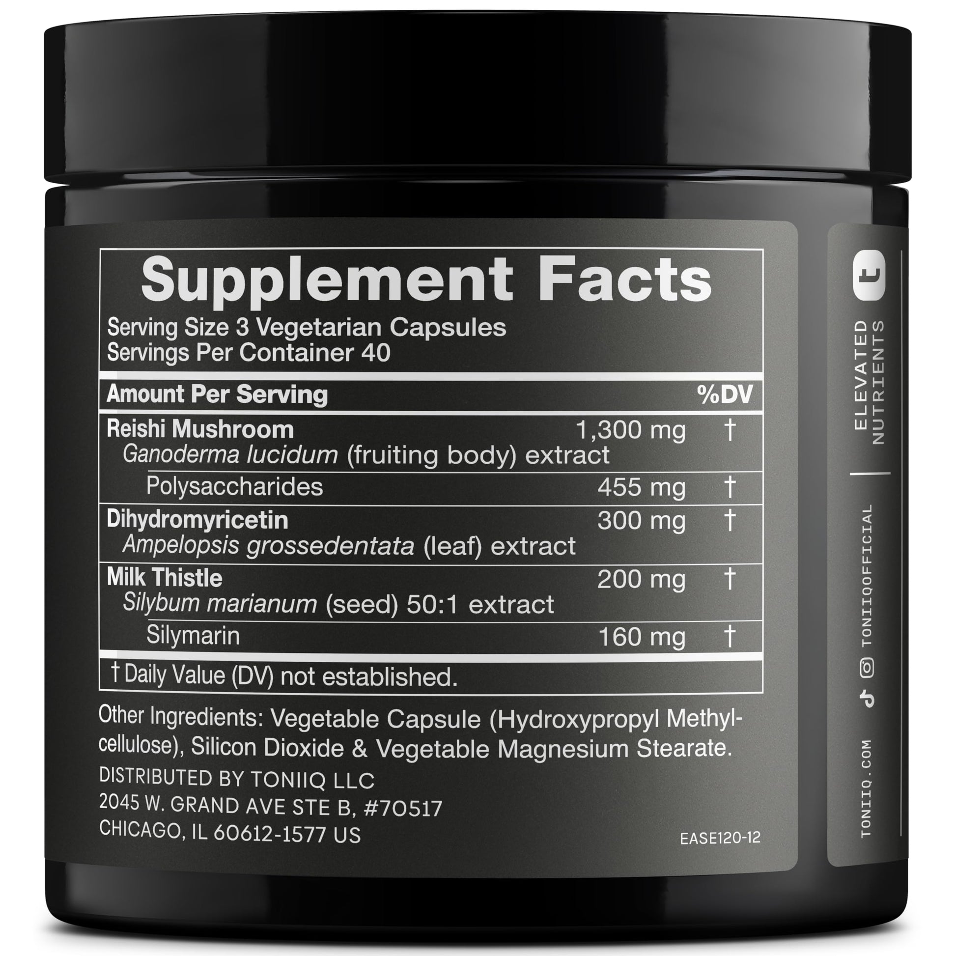 Toniiq Ease with DHM - Full Liver Support for a Night Out - 120 Capsules - 50x Super Concentrated Extract Toniiq buy supplements canada