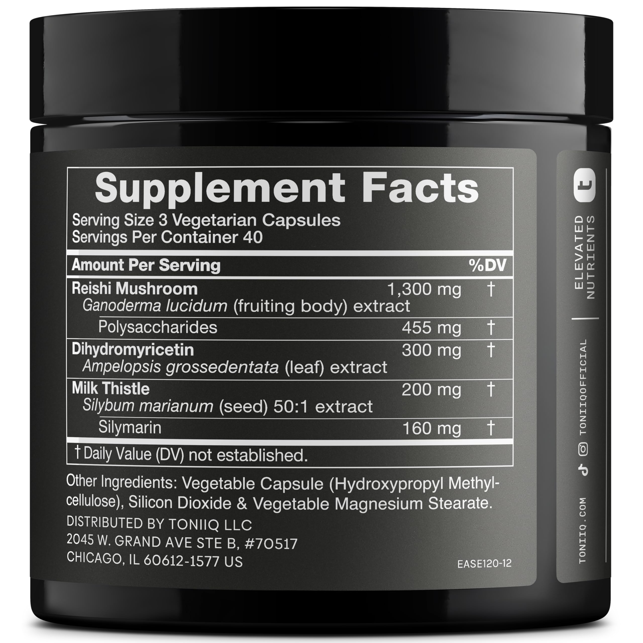 Toniiq Ease with DHM - Full Liver Support for a Night Out - 120 Capsules - 50x Super Concentrated Extract Toniiq buy supplements canada