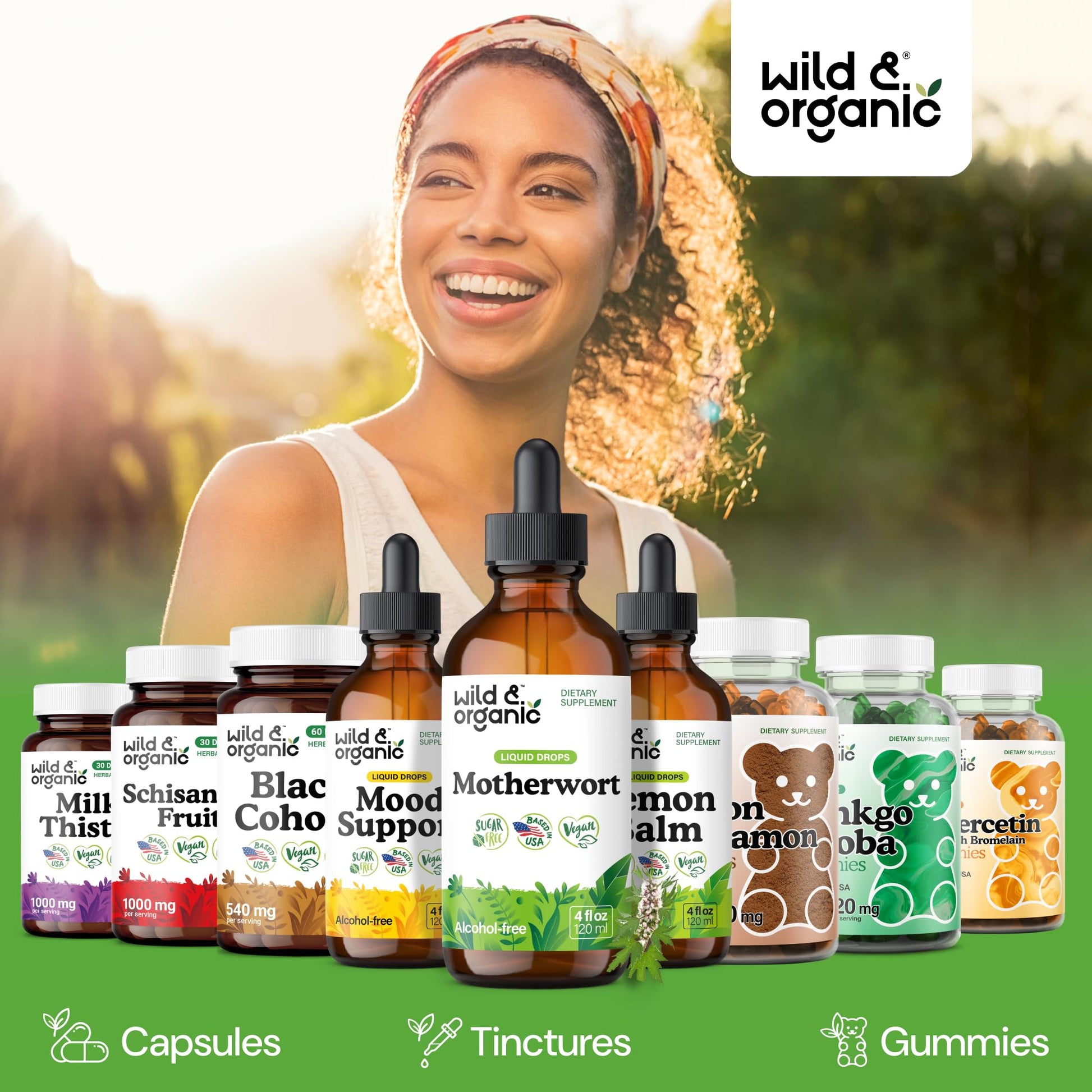 Wild & Organic Motherwort Tincture - Good Mood, Calmness, Overall Support - Supplements for Women with Motherwort Herb - Vegan, Sugar & Alcohol-Free Extract Drops - 4 fl oz Wild & Organic buy supplements canada