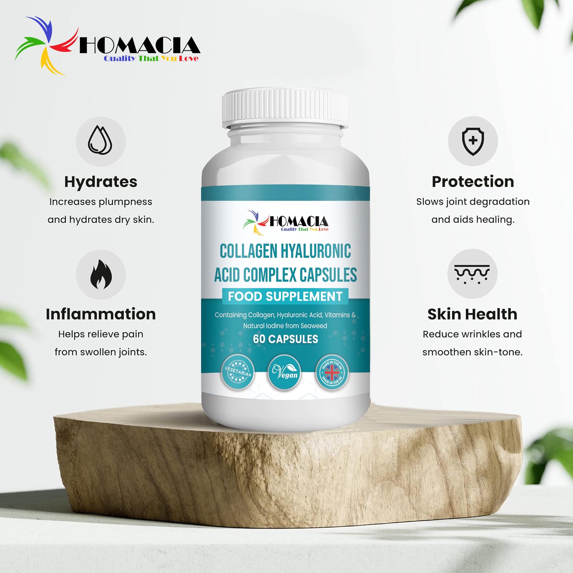 Homacia’s Collagen Capsules | Marine Collagen with Hyaluronic Acid | Pure Collagen Supplements for Women HOMACIA Quality That You love buy supplements canada