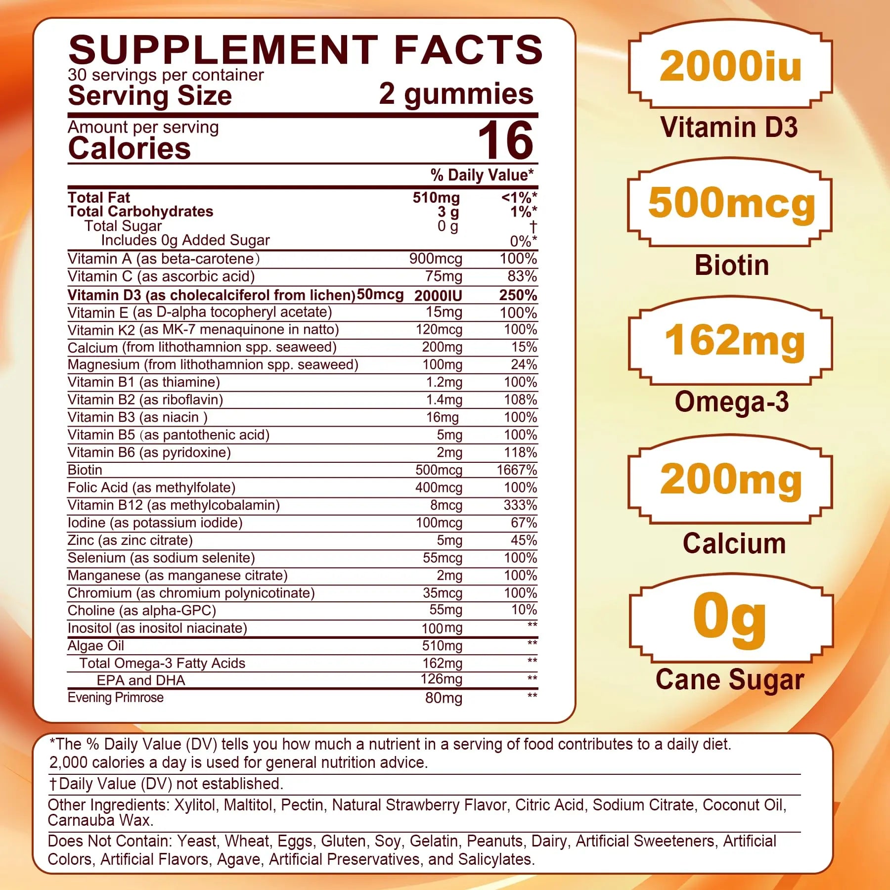 Womens Multivitamin Gummy with Omega 3（DHA/EPA), Vitamin D3 K2, Calcium, Inositol, Daily Womens Vitamin A C E B Complex LILICARE buy supplements canada