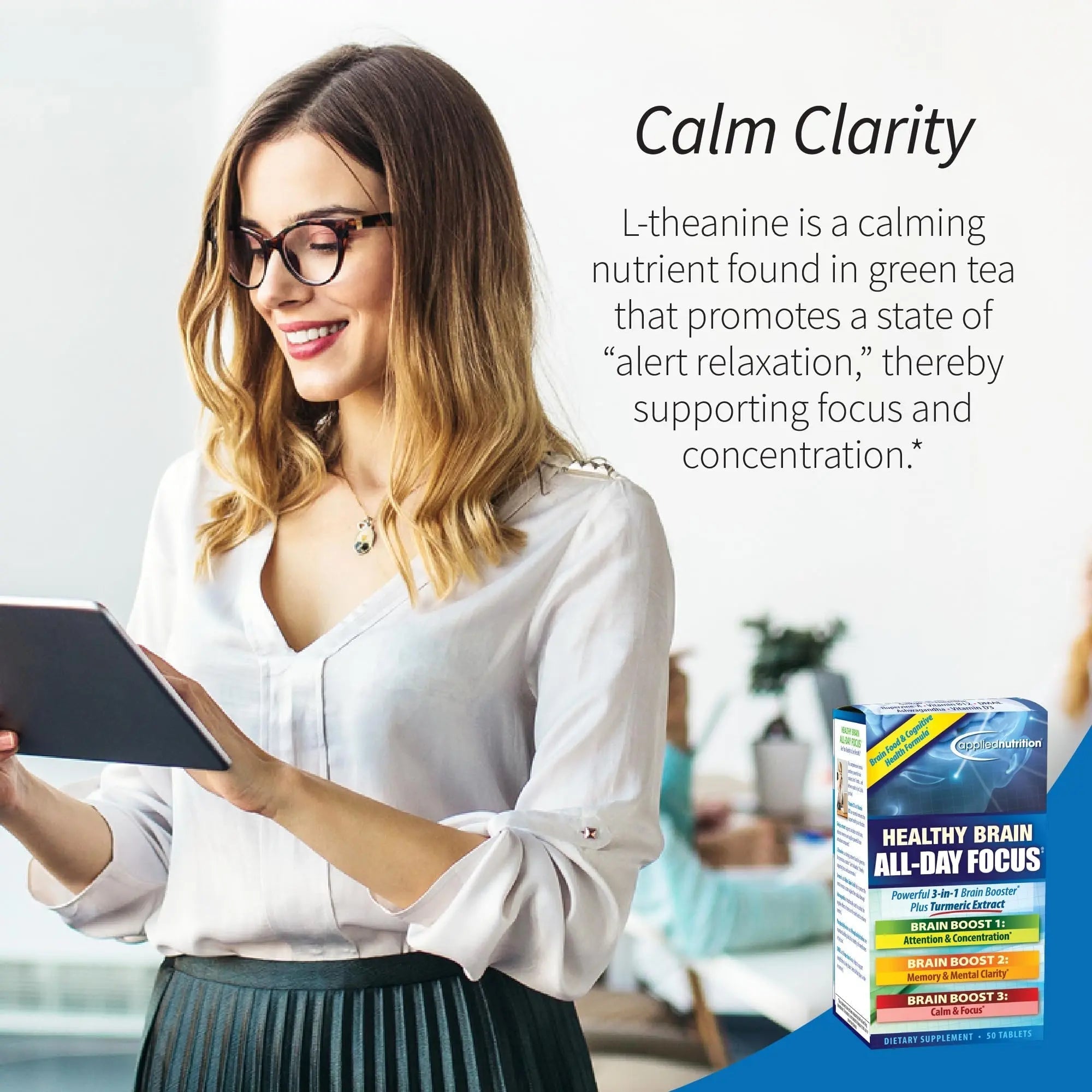 Applied Nutrition Healthy Brain All-Day Focus - 50 Tablets - Powerful 3-in-1 Brain Booster with Turmeric Extract - 25 Servings Applied Nutrition buy supplements canada