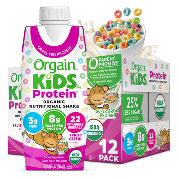 Orgain Organic Kids Nutritional Protein Shake, Fruity Cereal - Kids Snacks with 8g Dairy Orgain buy supplements canada