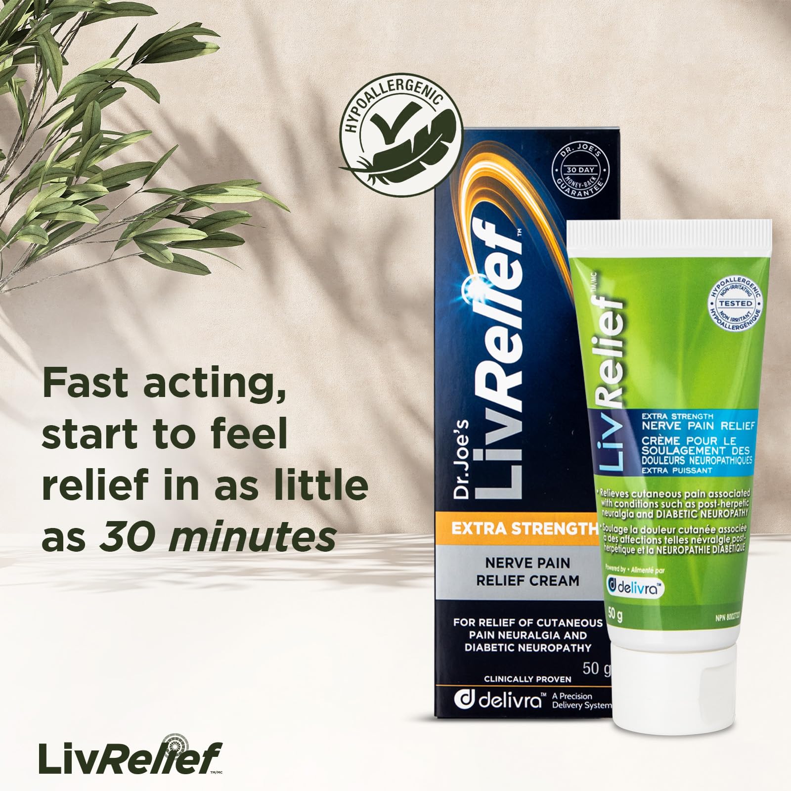 LivRelief Nerve Pain Relief Extra Strength - 50g LivRelief buy supplements canada