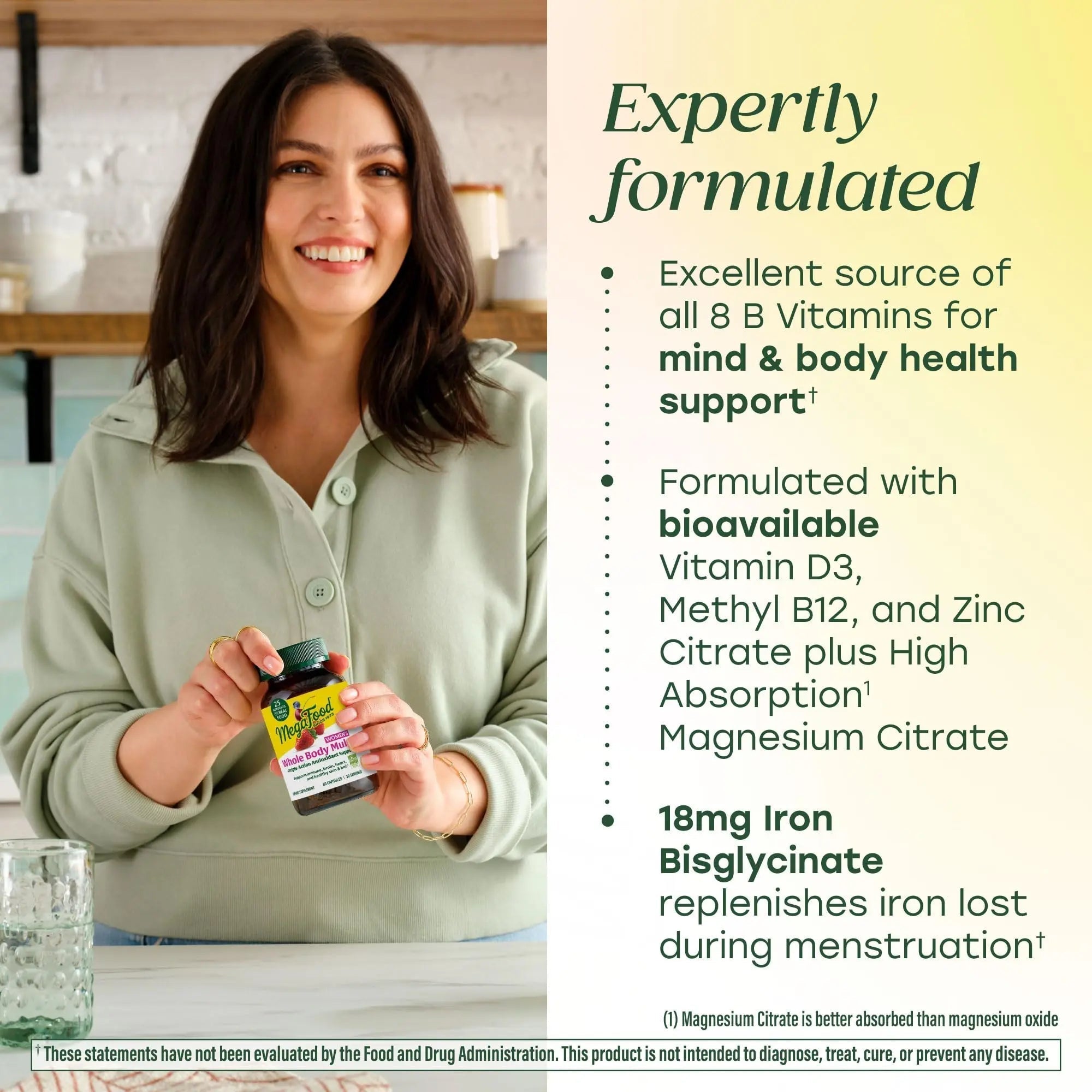 MegaFood Whole Body Womens Multivitamin - Multivitamin for Women - Vitamin D3 K2, Magnesium Citrate, Folate, Biotin, Iron MegaFood buy supplements canada