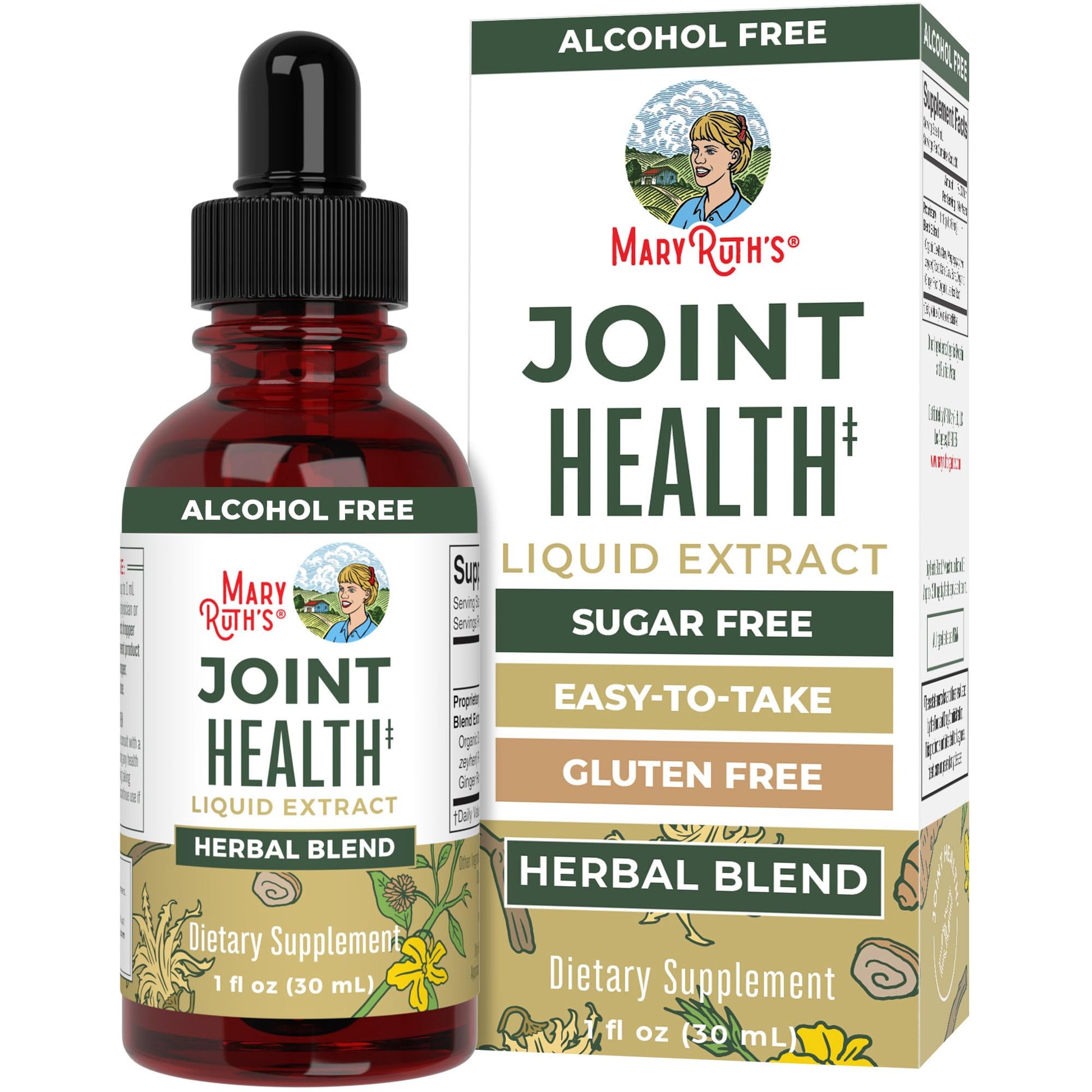 MaryRuth Organics Joint Health Liquid Extract | Four Herbal Blend Liquid Drops | Ginger Root | Licorice Root | Cats Claw | Devils Claw | Vegan | Non GMO | Alcohol Free Tincture | 30 Servings MARYRUTH'S buy supplements canada