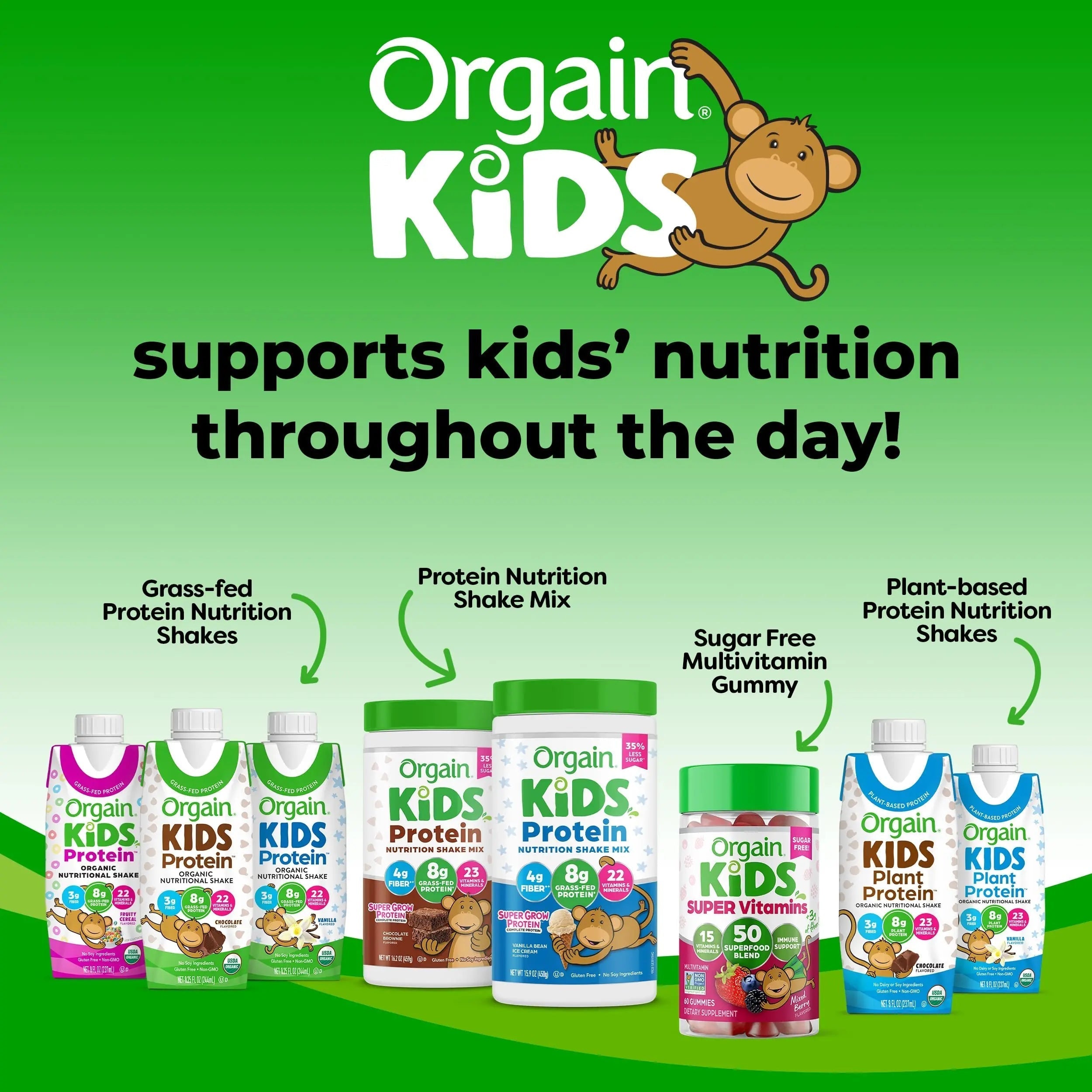 Orgain Kids Sugar Free Multivitamin Gummies, Vegan & Plant Based, 50 Superfoods, 15 Vitamins and Minerals, Immune Support and 3g of Fiber Orgain buy supplements canada