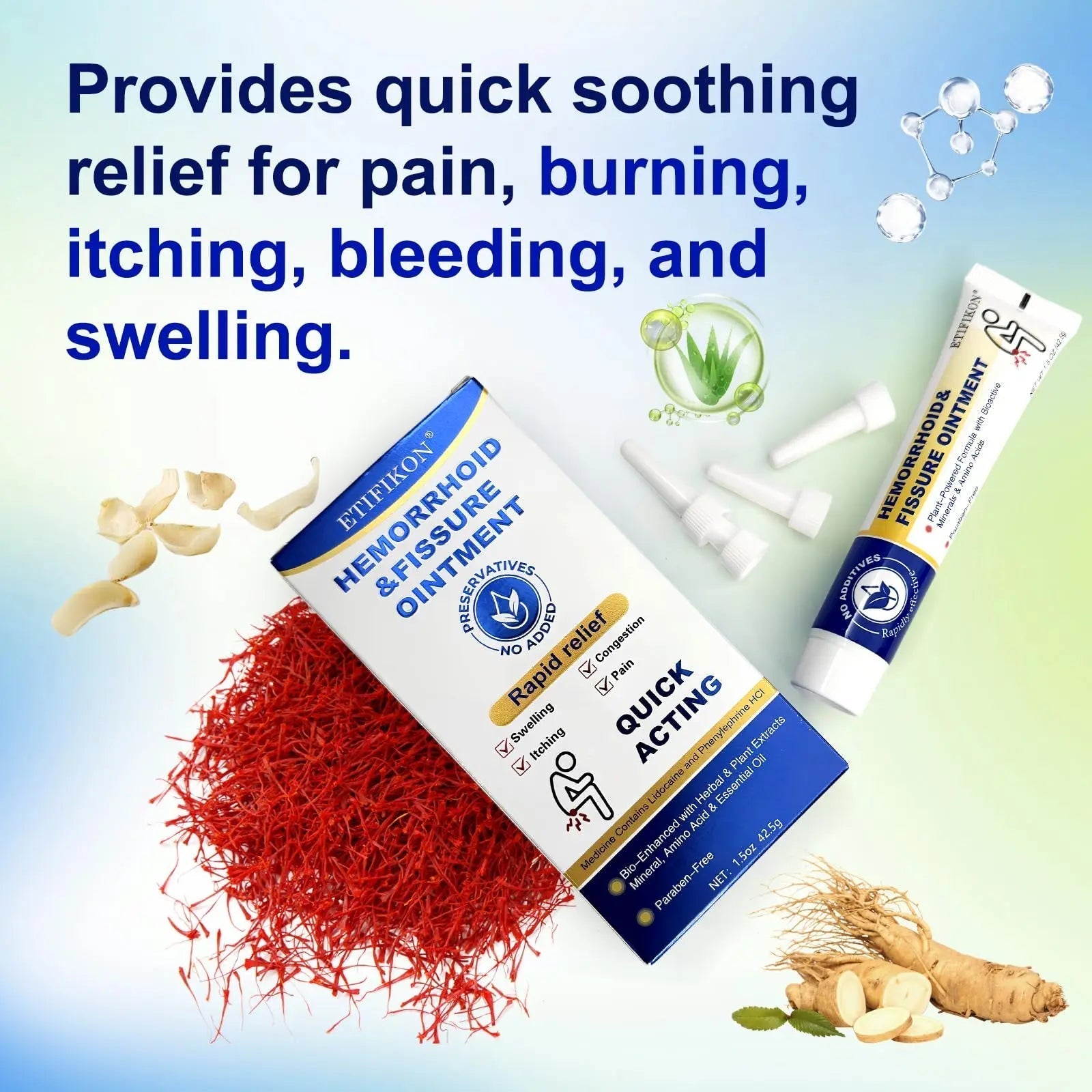 ETIFIKON Hemorrhoid & Fissure Ointment with 4% Lidocaine & Phenylephrine HCI – 42.5g Comforting Care Cream for Internal & External Areas – Helps Soothe Irritation & Support Daily Comfort (1 Pack) ETIFIKON buy supplements canada