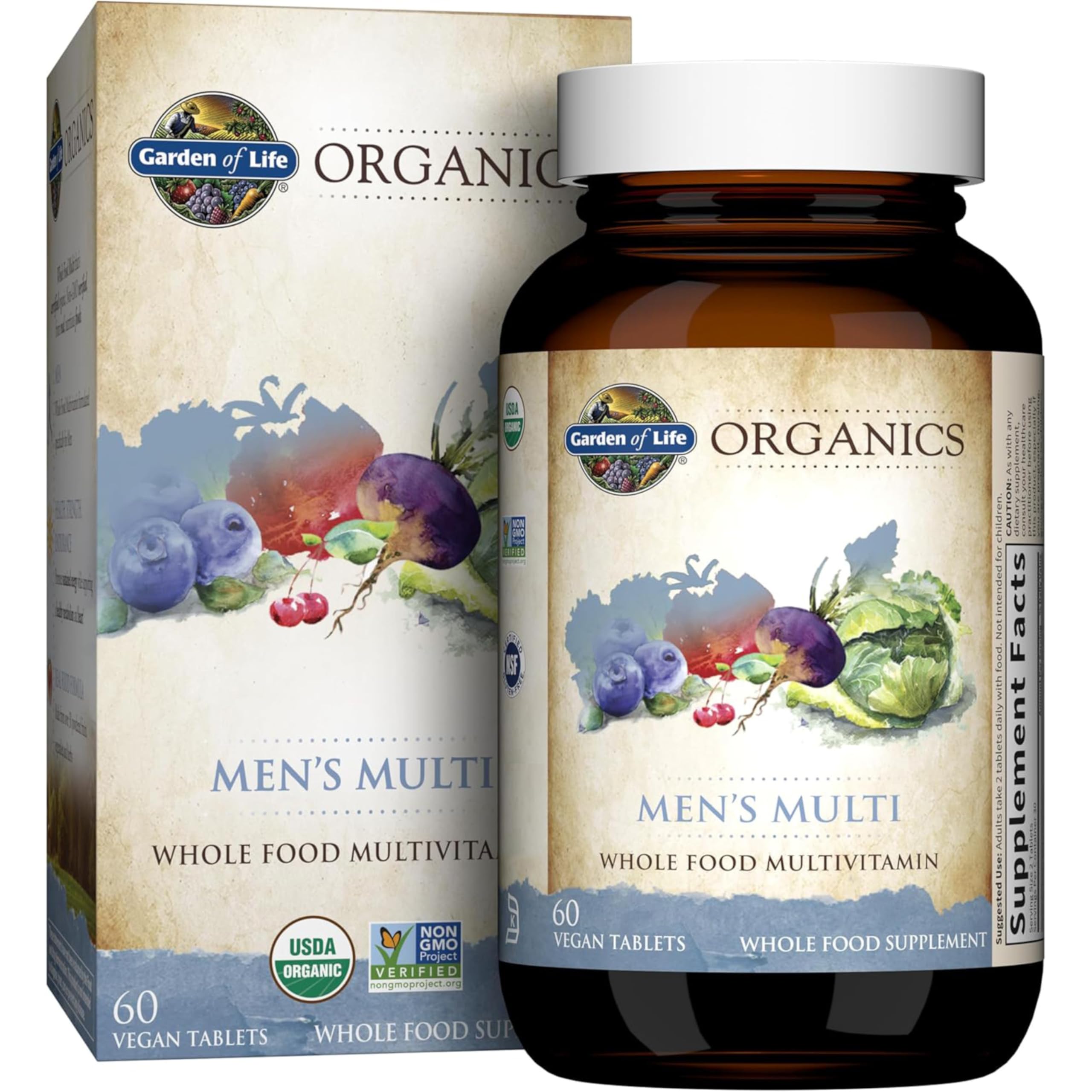 Garden of Life Organics Whole Food Multivitamin for Men, 60 Tablets, Vegan Mens Vitamins and Minerals for Health and Well-Being Garden of Life buy supplements canada