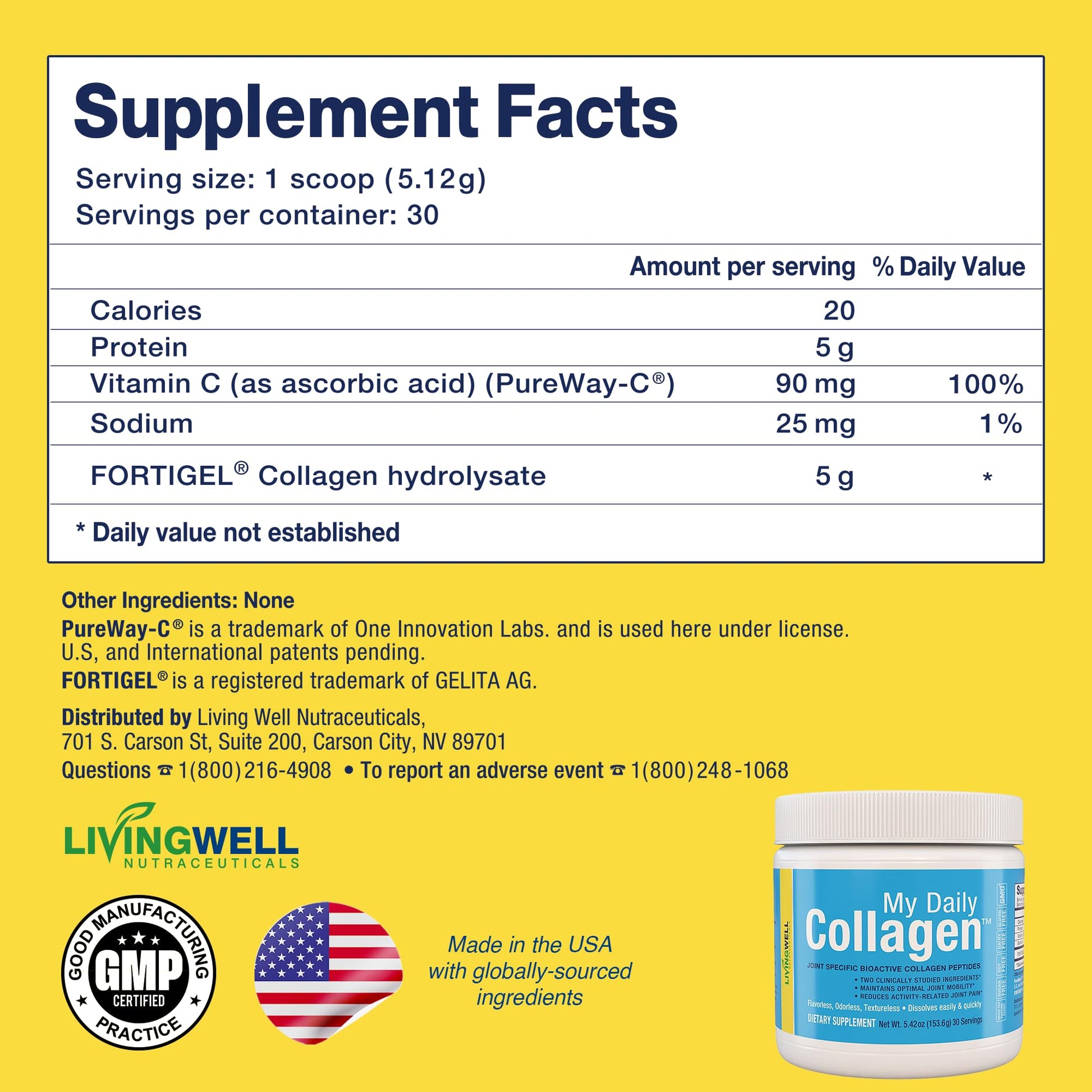 Premium Collagen Peptides Type 1 & 3 Collagen Powder - Hydrolyzed Bovine with Protein & Vitamin C – Unflavored Powdered Peptides Protein for Men and Women Joint & Cartilage Health – 30 Servings My Daily Collagen buy supplements canada