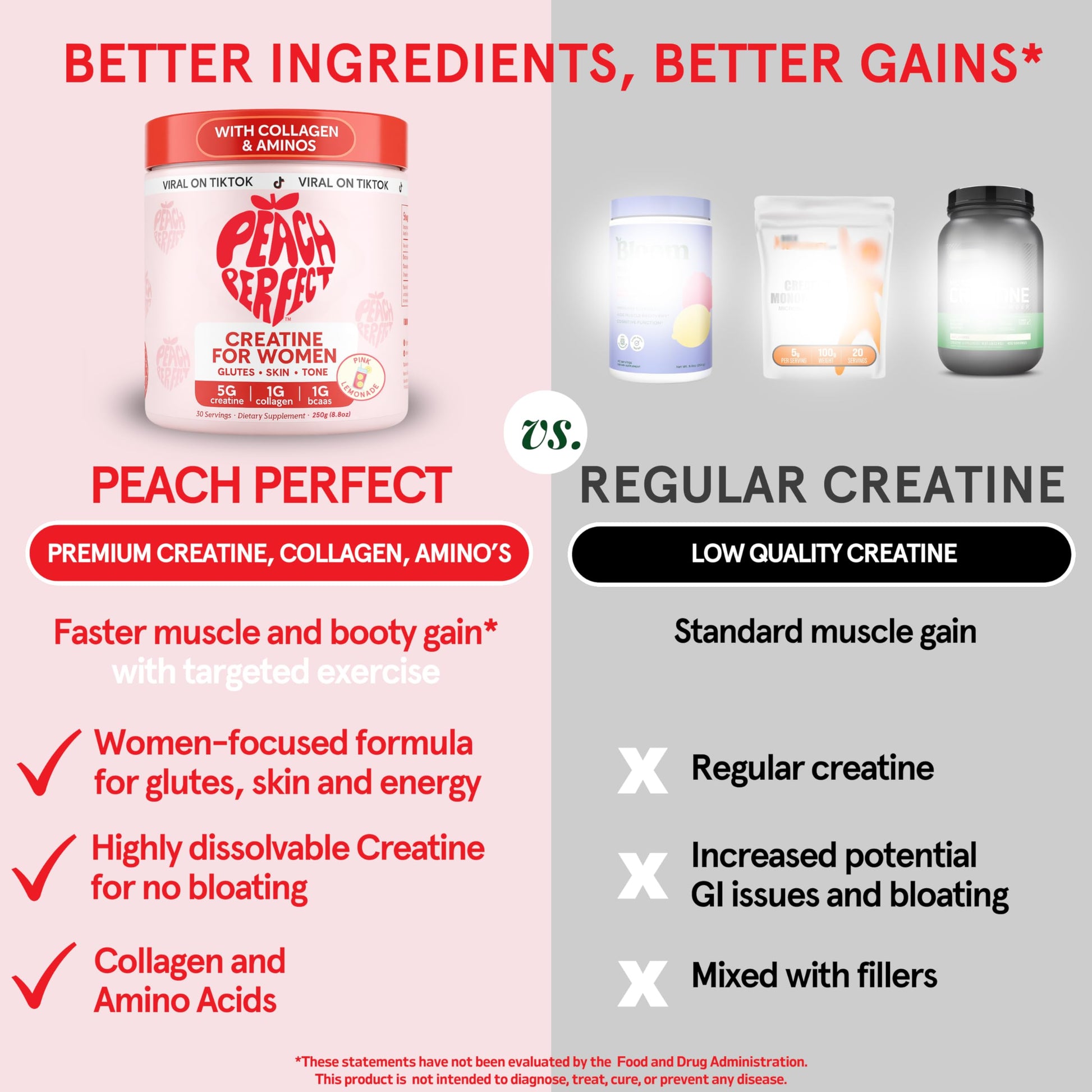Peach Perfect Creatine Blend for Women – Micronized Creatine Monohydrate with BCAA & Collagen for Glute Strength Support – Pink Lemonade – 30 Servings Peach Perfect buy supplements canada