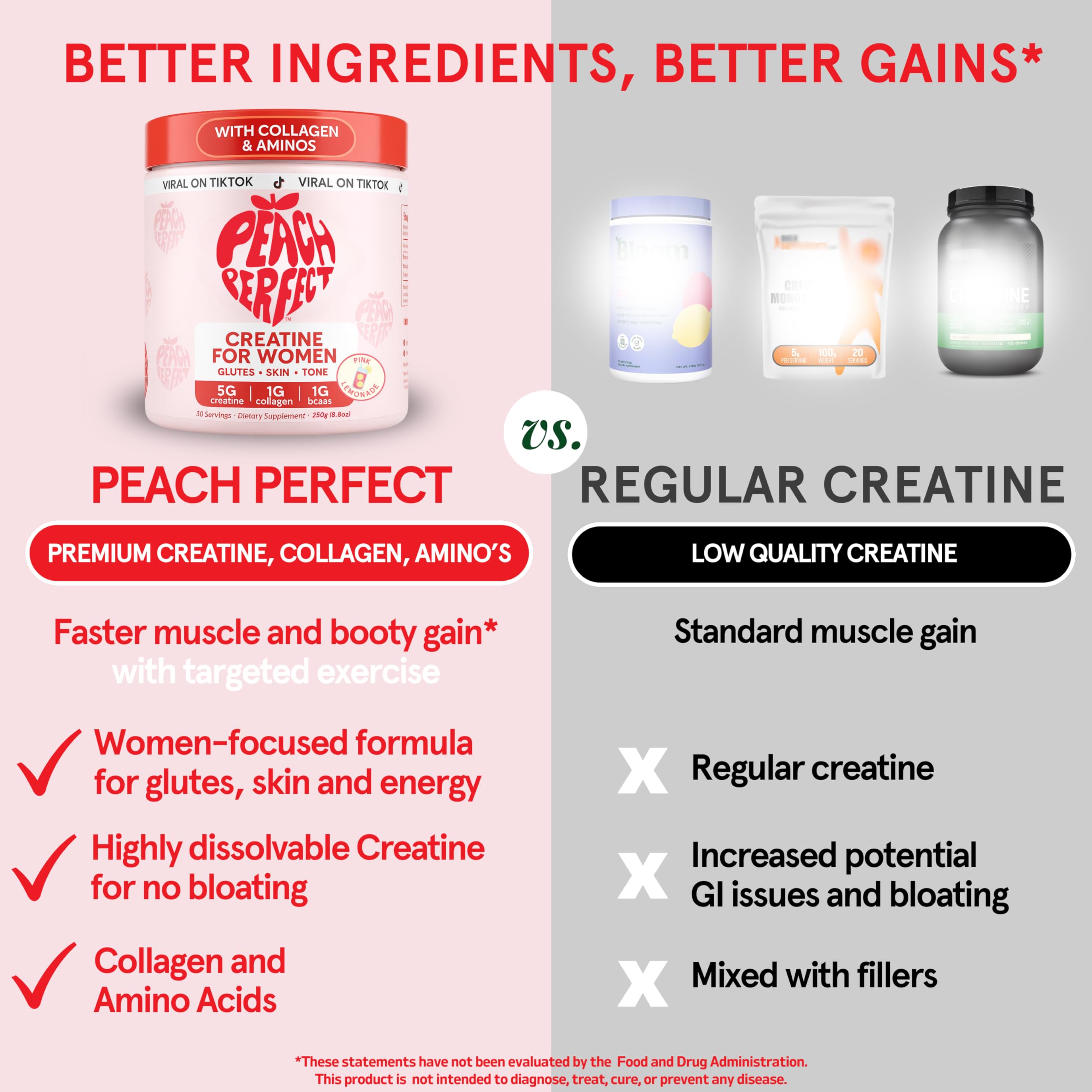 Peach Perfect Creatine Blend for Women – Micronized Creatine Monohydrate with BCAA & Collagen for Glute Strength Support – Pink Lemonade – 30 Servings Peach Perfect buy supplements canada