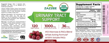 Zazzee USDA Organic Cranberry PACs and D-Mannose, 1000 mg D-Mannose, 36 mg Cranberry PACs, 120 Vegan Capsules, 2 Month Supply, Potent & Fast-Acting, All-Natural Urinary Tract Health Support, Non-GMO Zazzee buy supplements canada