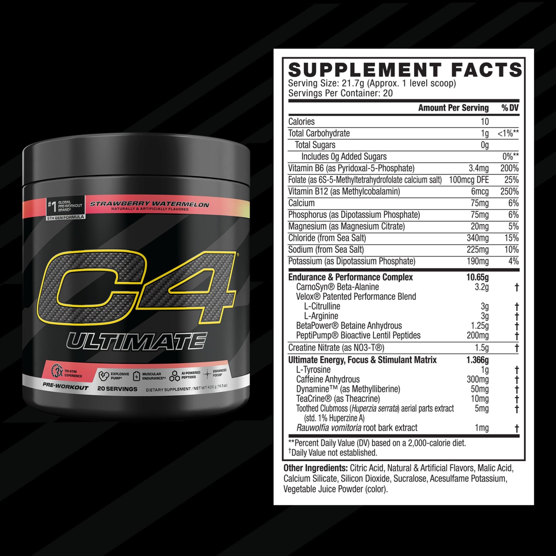 C4 Ultimate Pre Workout Powder Watermelon - Sugar Free Preworkout Energy Supplement for Men & Women - 300mg Caffeine + 3.2g Beta Alanine C4 buy supplements canada