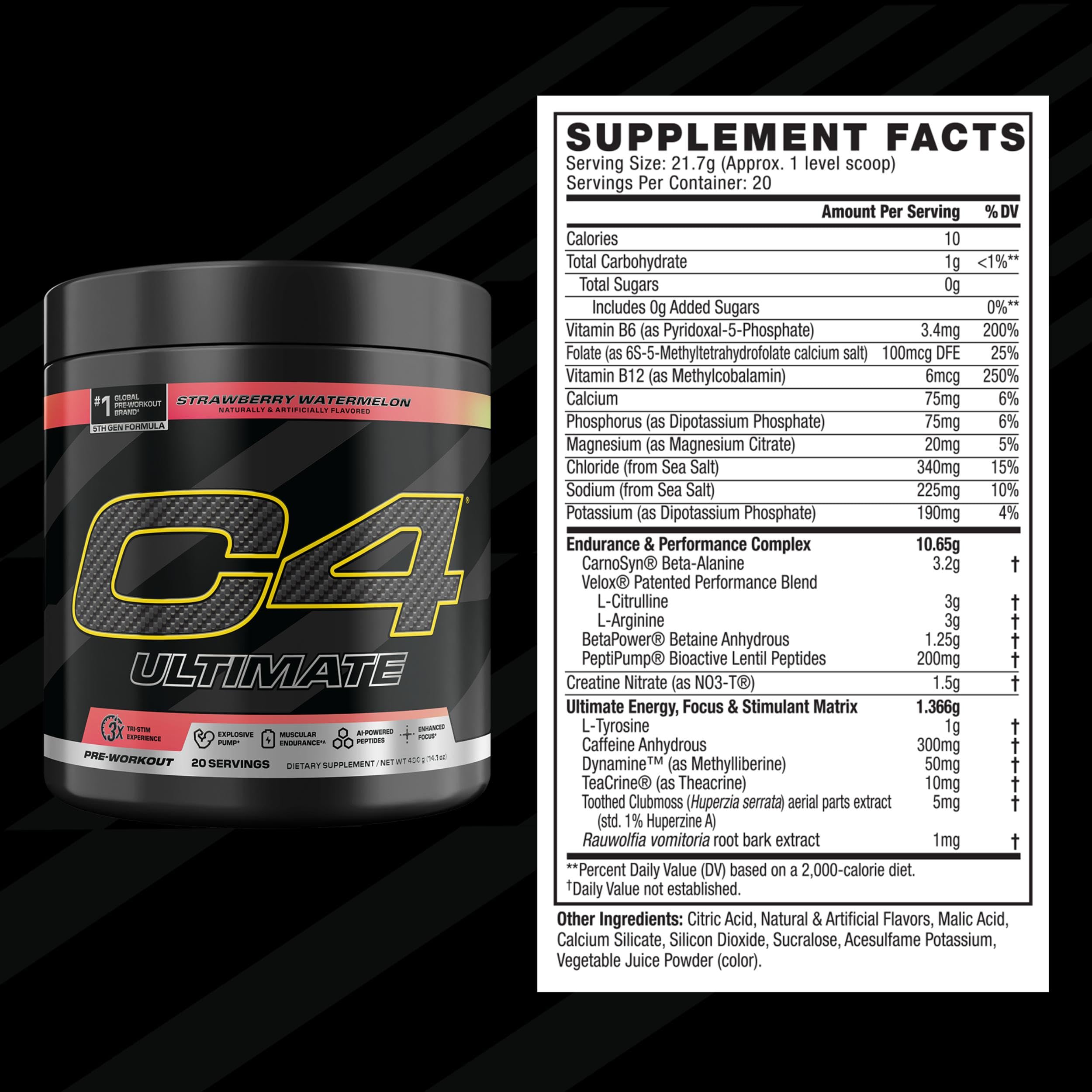 C4 Ultimate Pre Workout Powder Watermelon - Sugar Free Preworkout Energy Supplement for Men & Women - 300mg Caffeine + 3.2g Beta Alanine C4 buy supplements canada