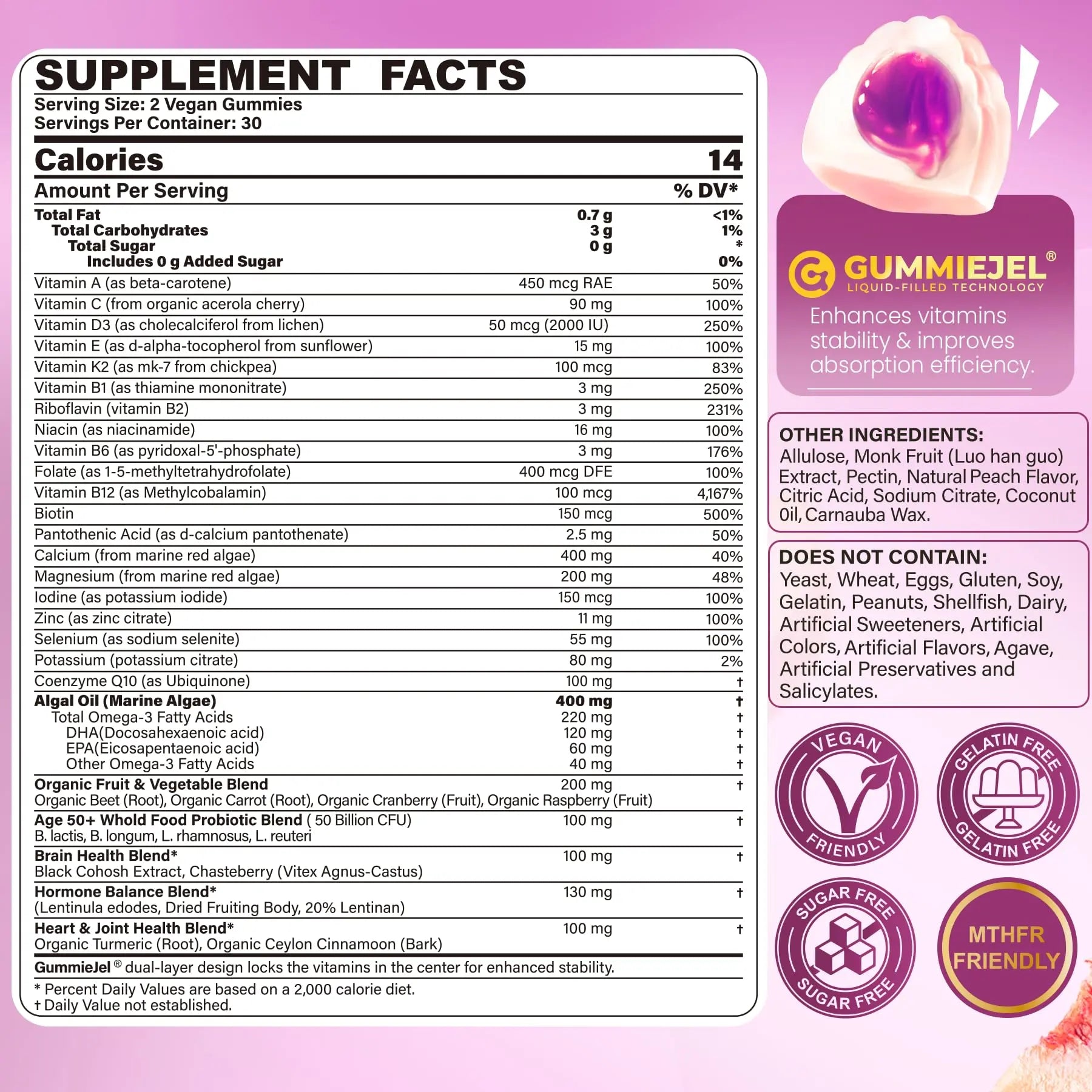 Multivitamin for Women 50 Plus Gummies, Vegan Omega 3, Methylfolate, Calcium, D3 K2, CoQ10, Daily Vitamin A C E, Methylated B12, Biotin, B Complex Nextdia buy supplements canada