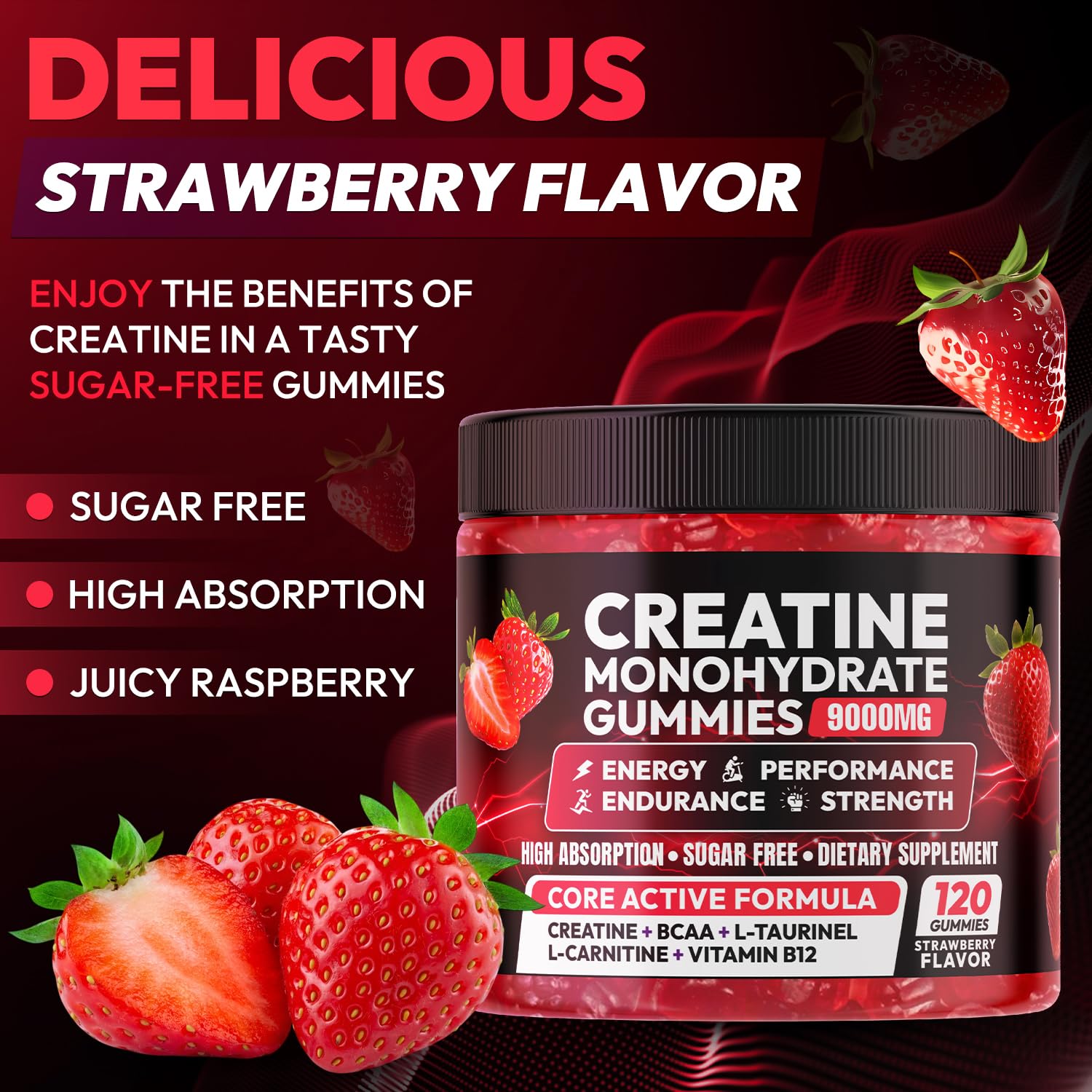 Creatine Gummies Monohydrate Complex 9000MG, Chewable Creatine Monohydrate Gummies for Men & Women with L-Taurine, BCAA 2:1, B12/6, Building Muscle Cytona buy supplements canada
