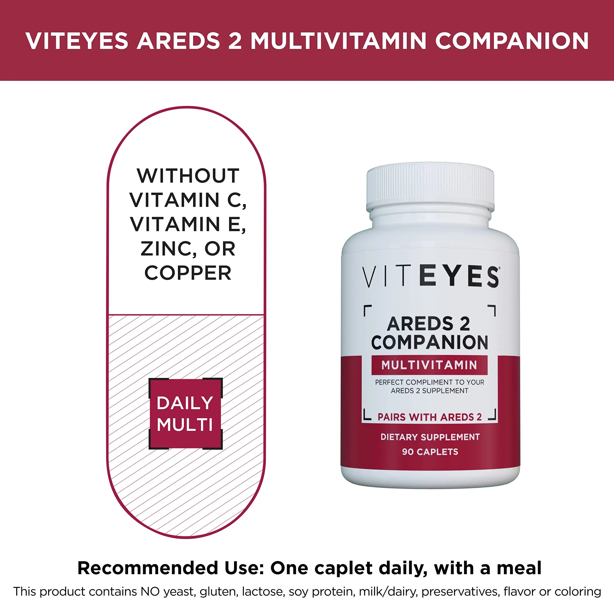 Viteyes AREDS 2 Capsules and Viteyes Multivitamin AREDS 2 Companion, Single Daily Dose Eye Vitamins, 3 Month Supply Viteyes buy supplements canada