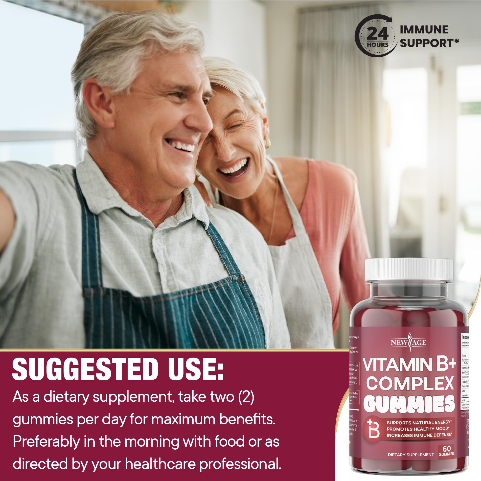 NEW AGE Vitamin B Complex Gummies with Vitamin B3, B6, & B12 – with Biotin, Folic Acid & Vitamin C – Gluten-Free, Vegan NEW AGE buy supplements canada
