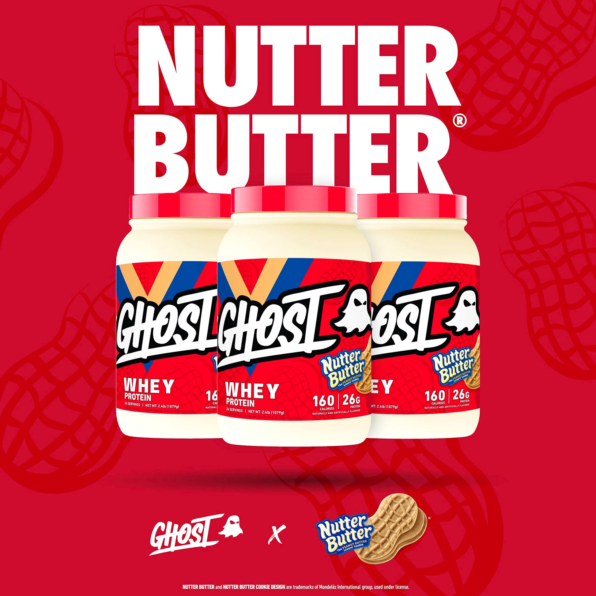 GHOST Whey Protein Powder, Nutter Butter - 2LB Tub, 26G of Protein - Peanut Butter GHOST buy supplements canada