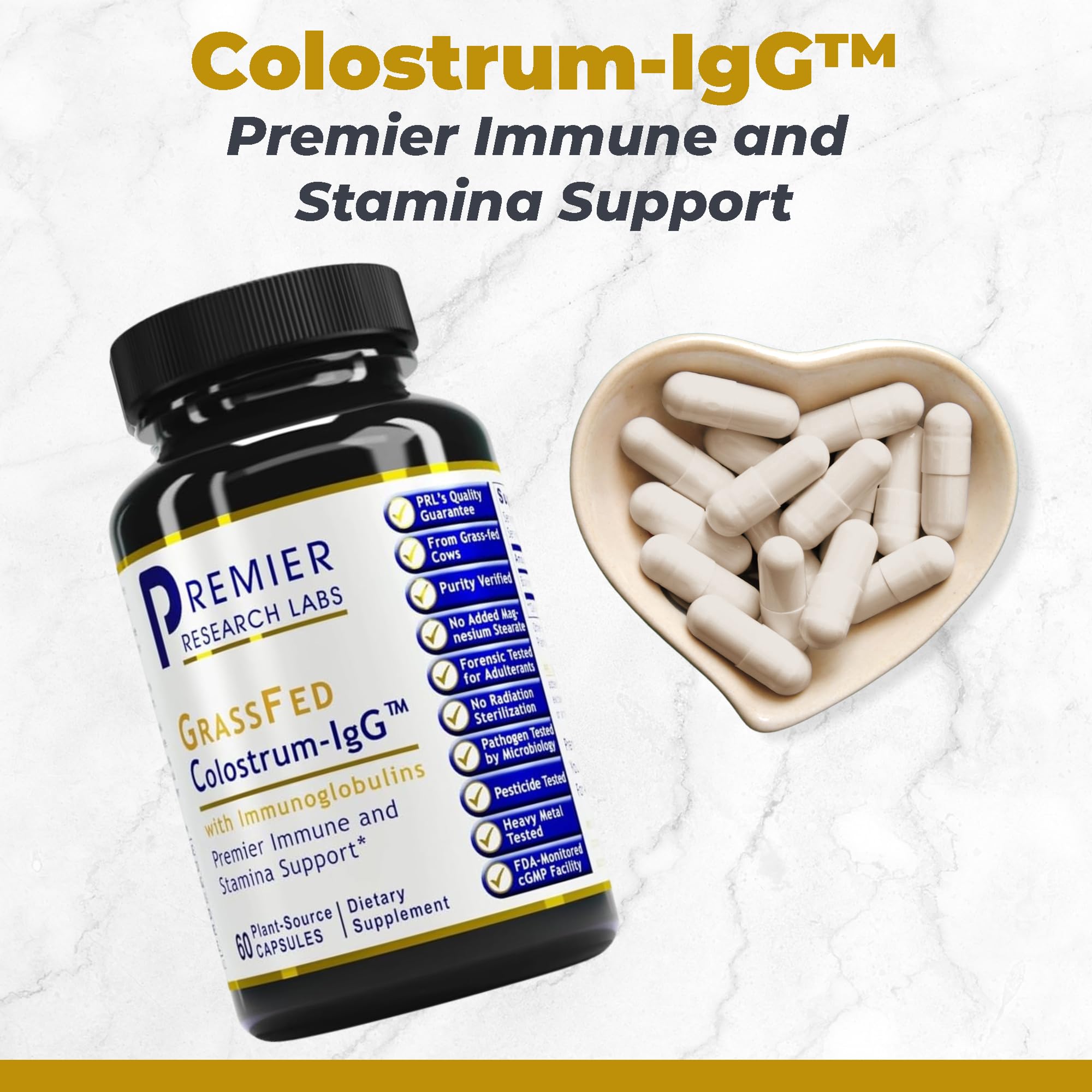 Premier Research Labs Colostrum-IgG - Colostrum Supplement, Bovine Colostrum for Humans, Cow Colostrum for Immune Health, Superfood with Lactoferrin, Amino Acids, Nucleotides - 60 Capsules Premier Research Labs buy supplements canada