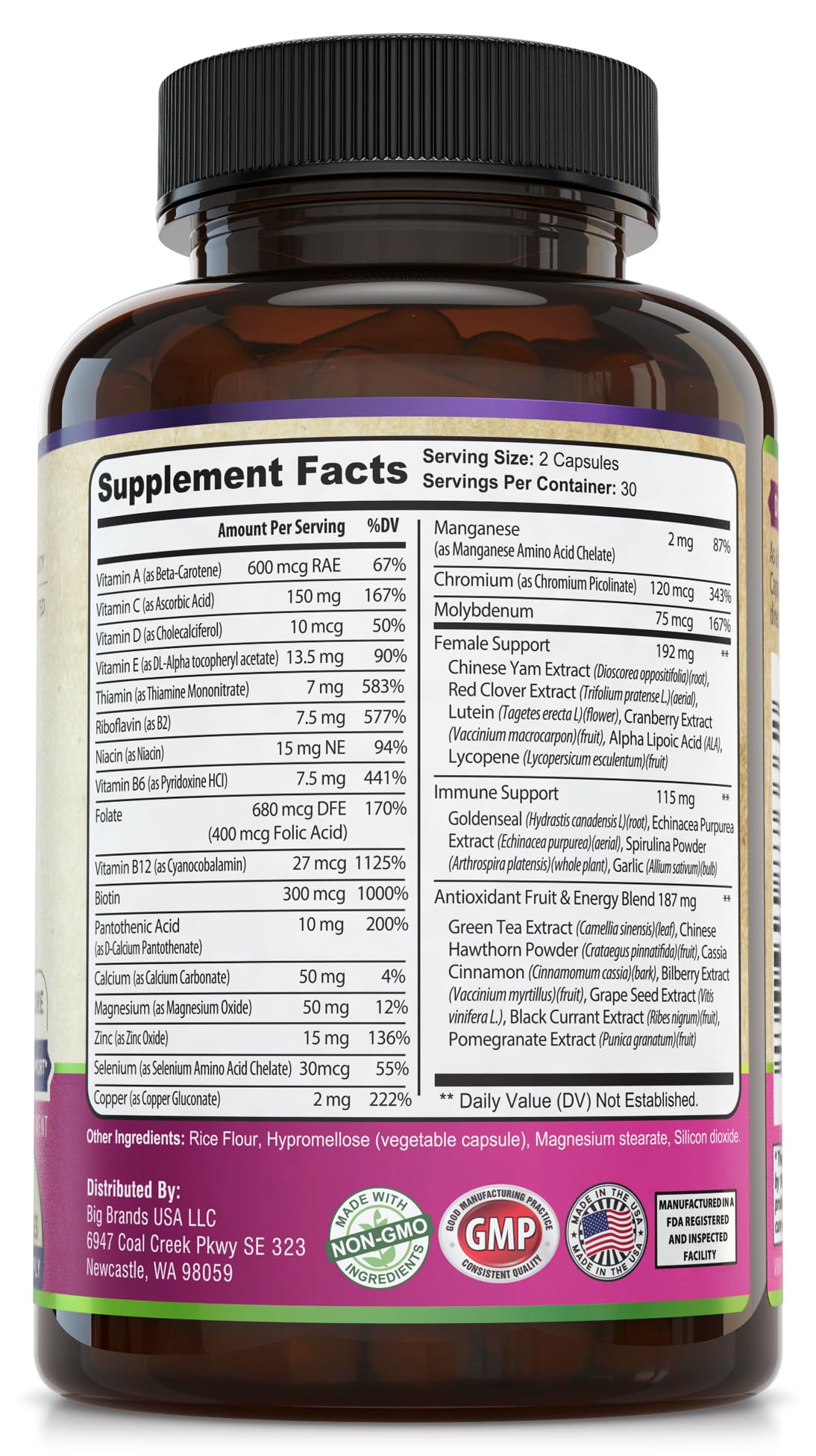 WHOLE WORLD WELLNESS Womens Daily Multivitamin Multimineral Supplement for Energy, Mood, Focus, Hair, Skin & Nails. Made for Women with 30+ Nutrients, Fruit & Energy Blend. Womens Vitamins, USA Made. WHOLE WORLD WELLNESS buy supplements canada