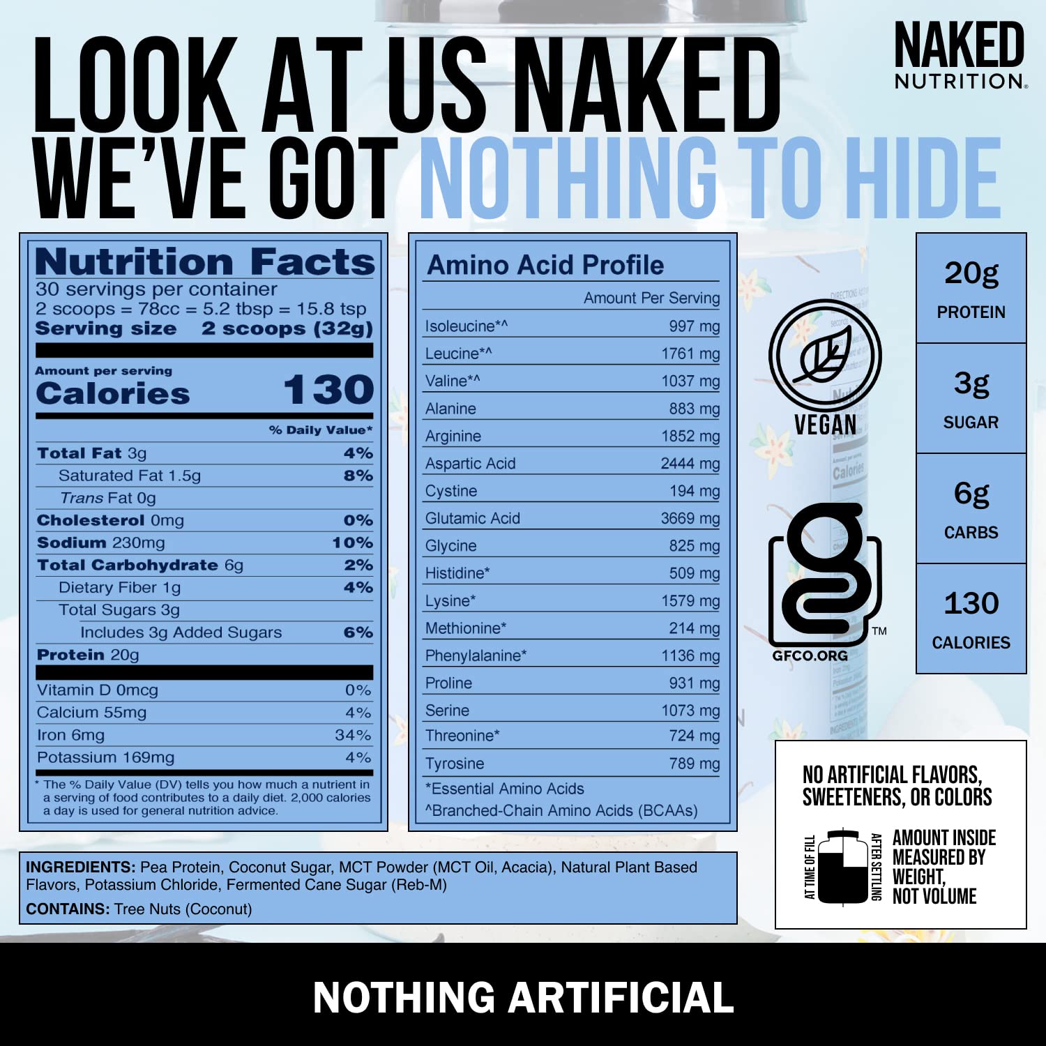 NAKED nutrition Naked Shake - Vanilla Protein Powder - Plant Based Protein Shake NAKED buy supplements canada