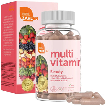Zahler Multivitamin Beauty + Skin Hair and Nails Support, Multivitamin for Women and Men with Iron, Certified Kosher, 60 Capsules Zahler buy supplements canada