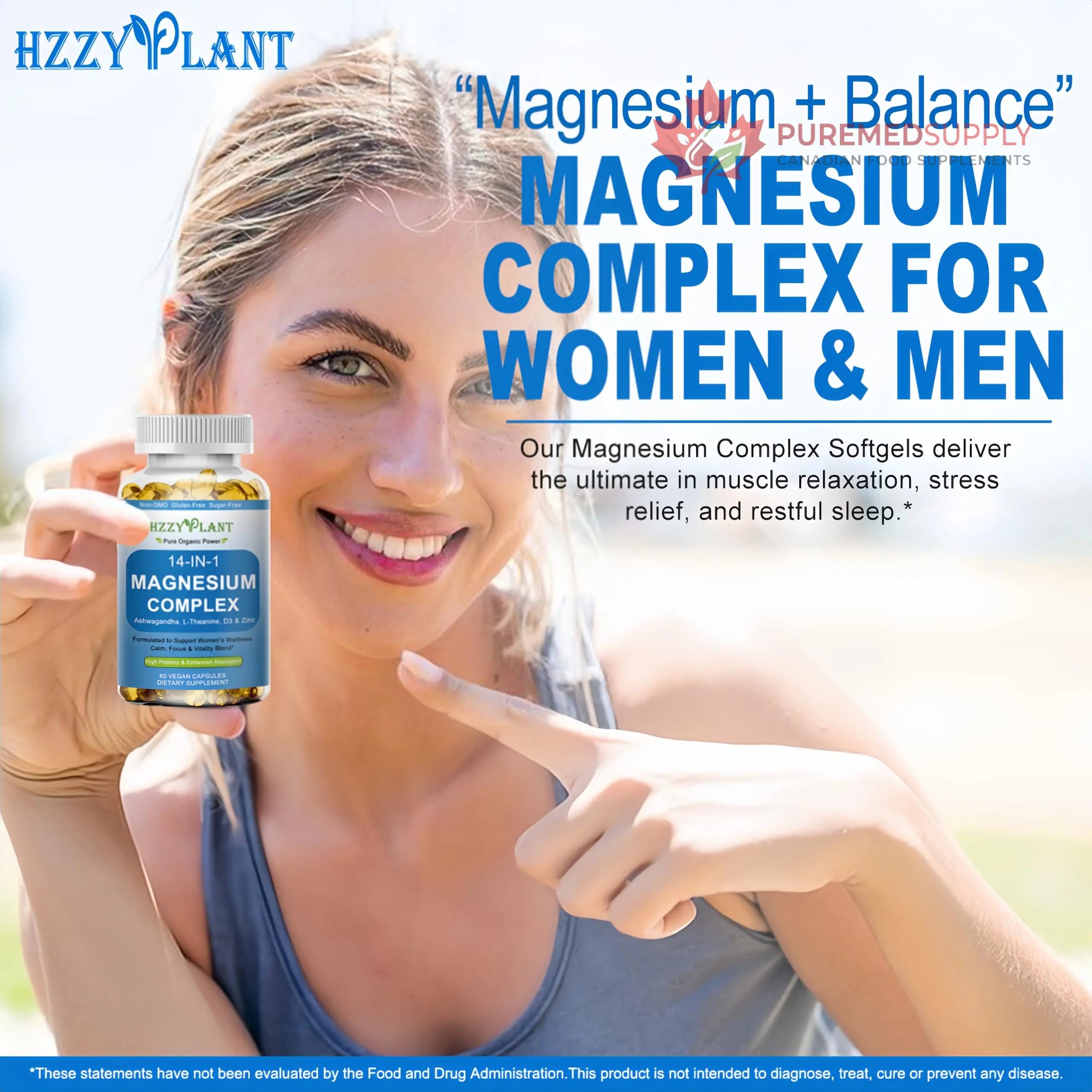 Magnesium Complex Softgels, High Absorption Magnesium Supplement with Glycinate, Citrate, Malate, Taurate, 14-in-1 Magnesium Complex for Women & Men for Muscle, Heart, Sleep Support, 2 Month Supply HZZYPLANT buy supplements canada