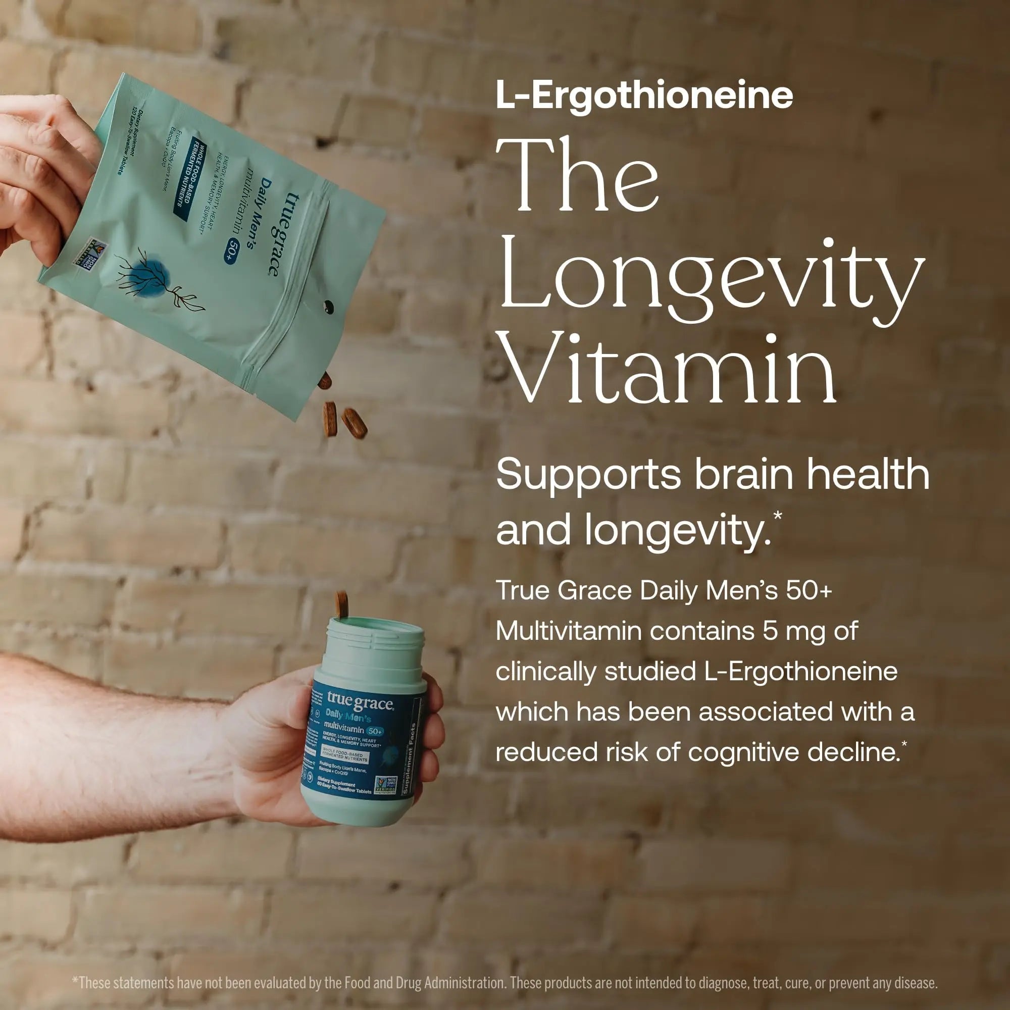 True Grace Daily Men’s Multivitamin 50+ - 60 Easy-to-Swallow Tablets - Immune, Energy, Longevity & Memory Support True Grace buy supplements canada