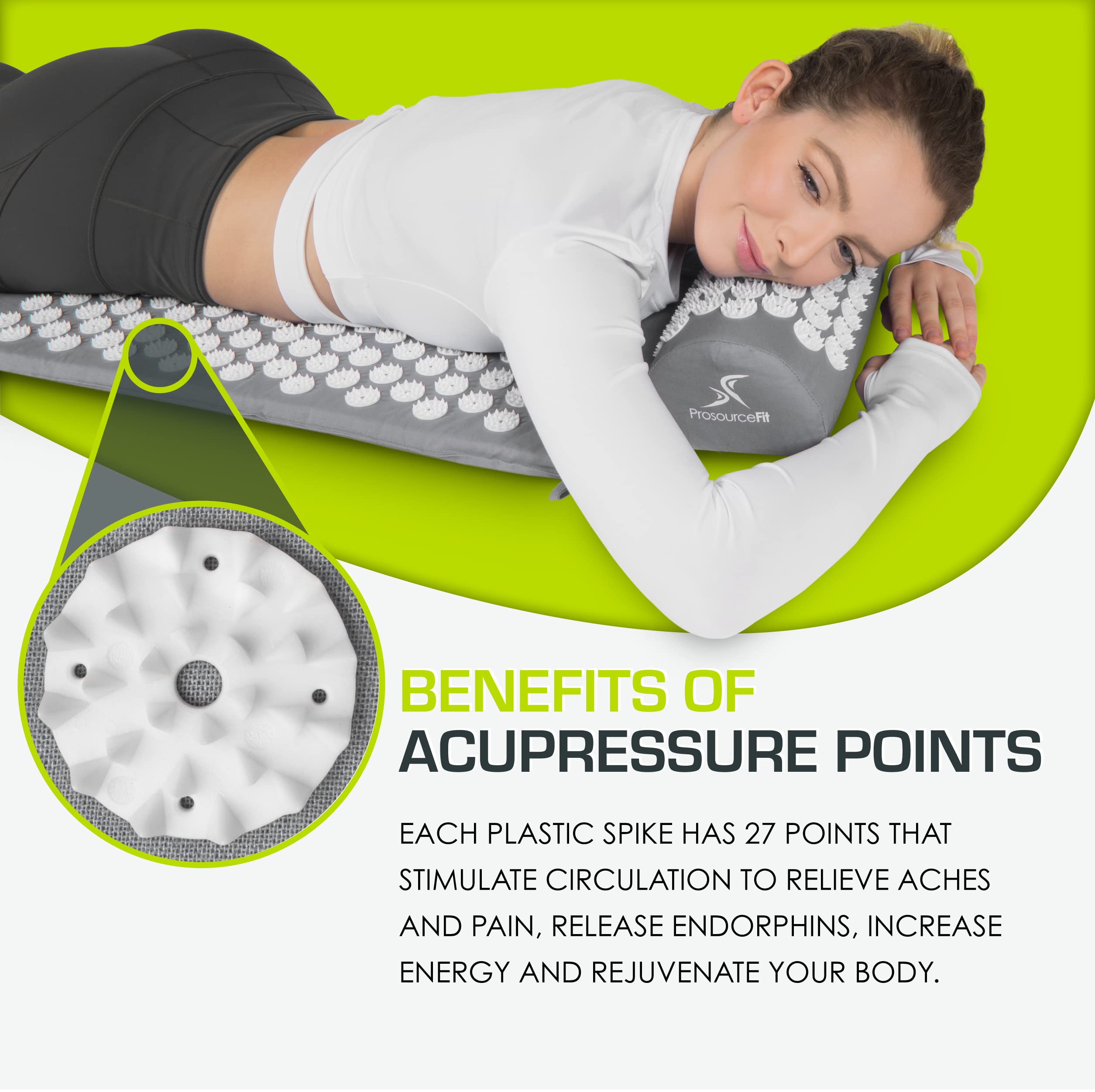 ProsourceFit Acupressure Mat and Pillow Set for Back/Neck Pain Relief and Muscle Relaxation ProsourceFit buy supplements canada