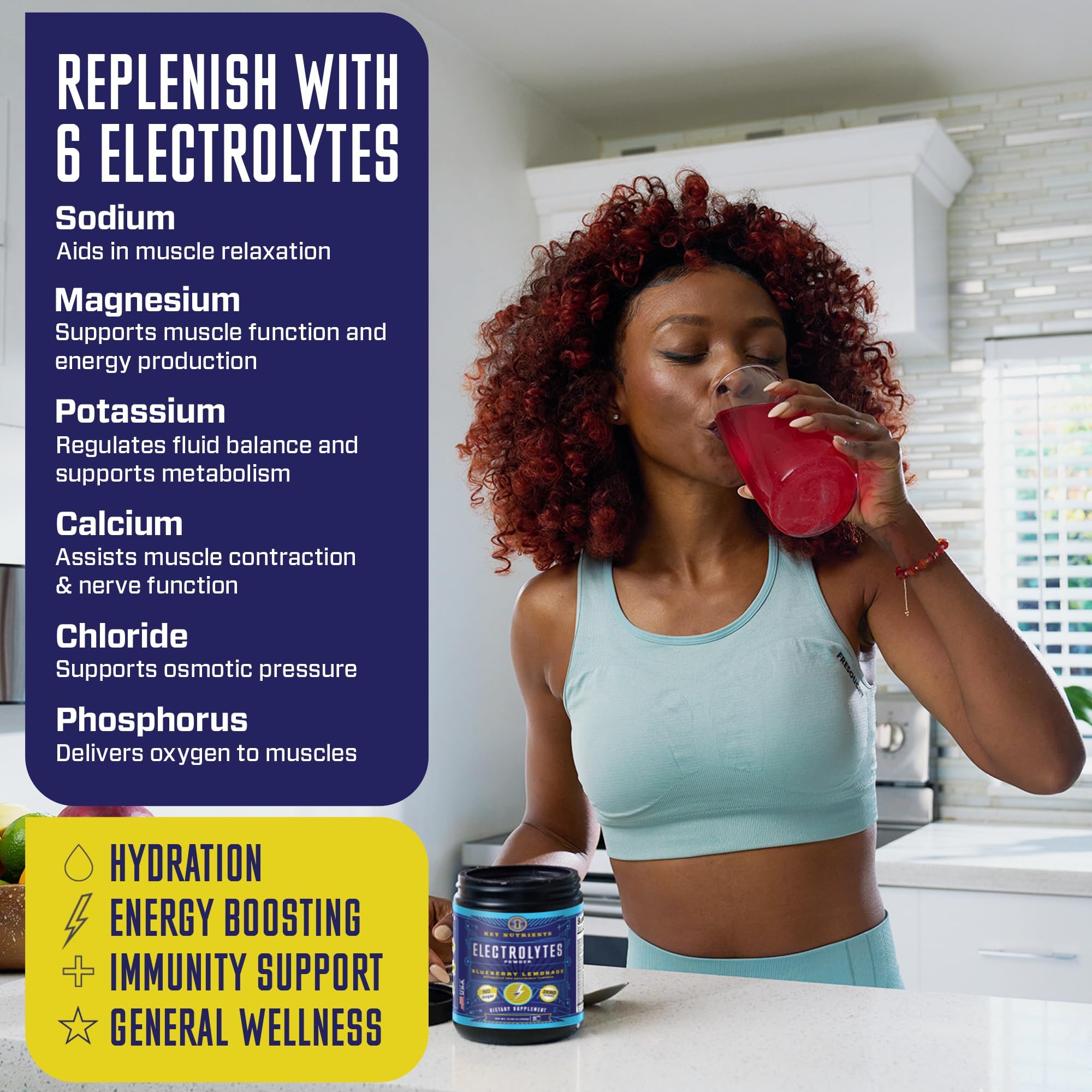 KEY NUTRIENTS Multivitamin Electrolytes Powder No Sugar - Fresh Blueberry Lemonade KEY NUTRIENTS buy supplements canada