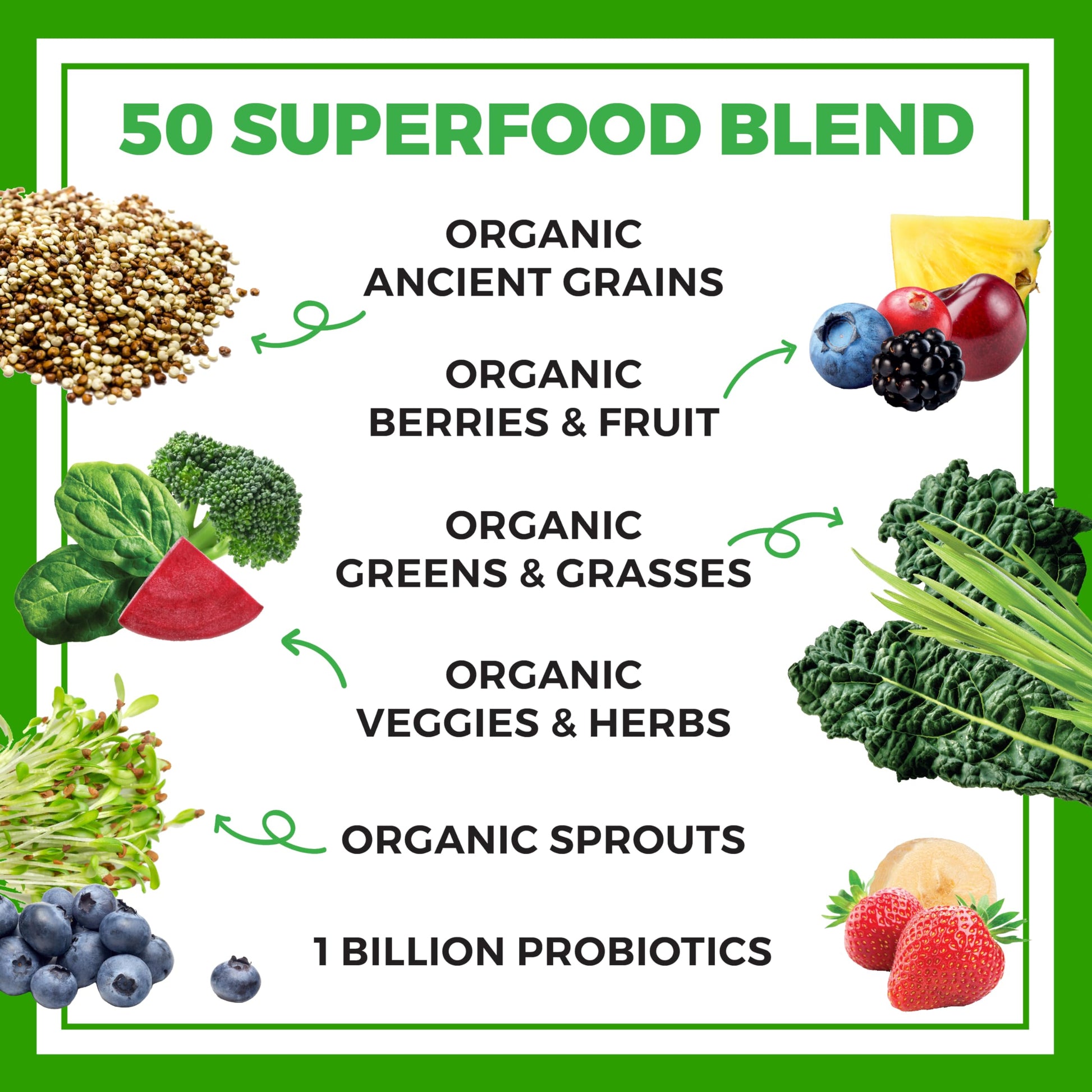 Orgain Organic Greens Powder + 50 Superfoods, Original - 1 Billion Probiotics for Digestive Health, Antioxidants, Vegan, Plant-Based, Gluten-Free, Non-GMO Orgain buy supplements canada
