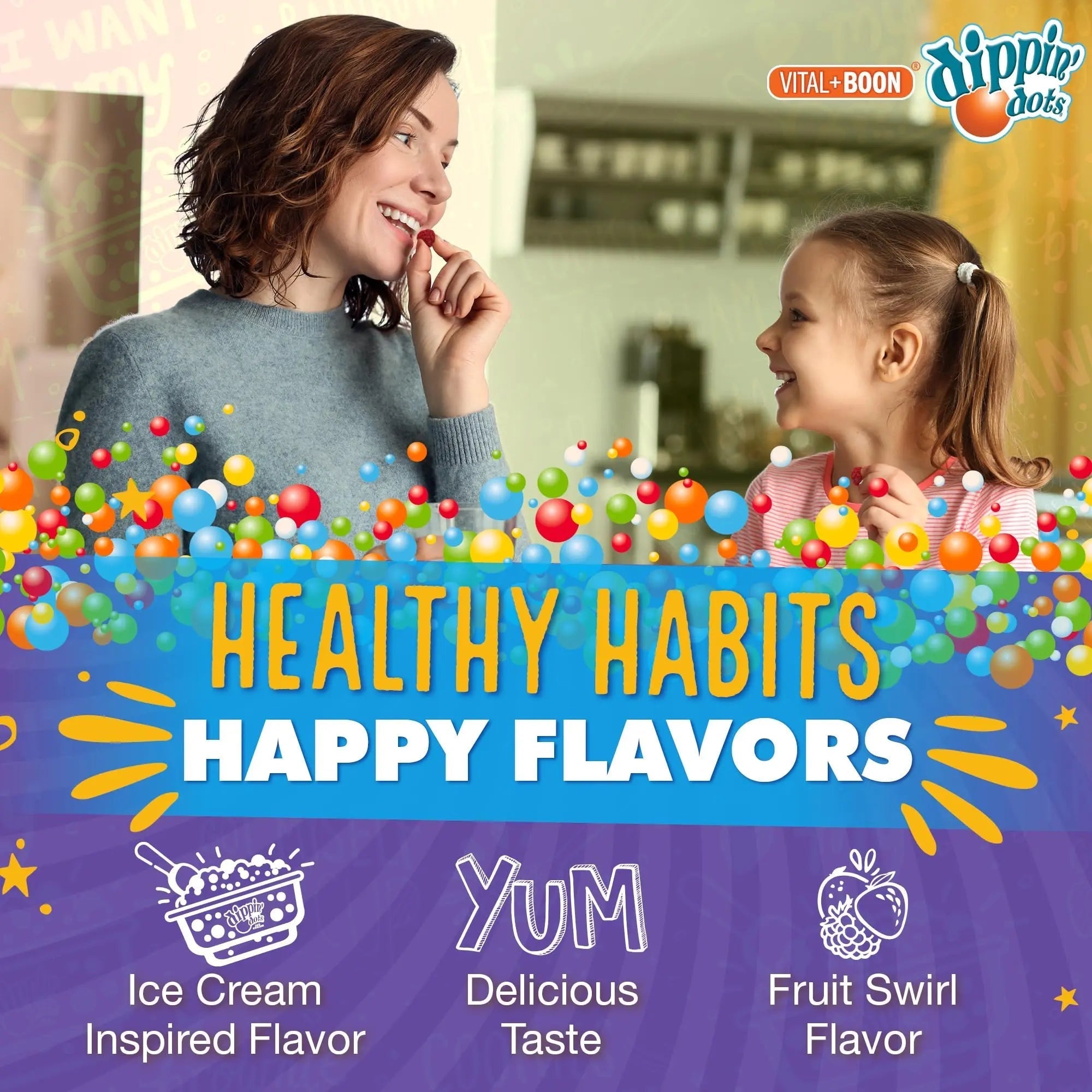 Vital+Boon Dippin' Dots - Multivitamin Gummies for Adults - Gummy Vitamins with Vitamin A, B6, C, D3, E & Folic Acid - Vegetarian Vital+Boon buy supplements canada