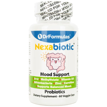 DrFormulas Mood Boost Probiotics for Stress and Calm, Methylfolate for Kids, Women, Men | Nexabiotic Supplement with Bifidobacterium and B-12, 60 Count DrFormulas buy supplements canada