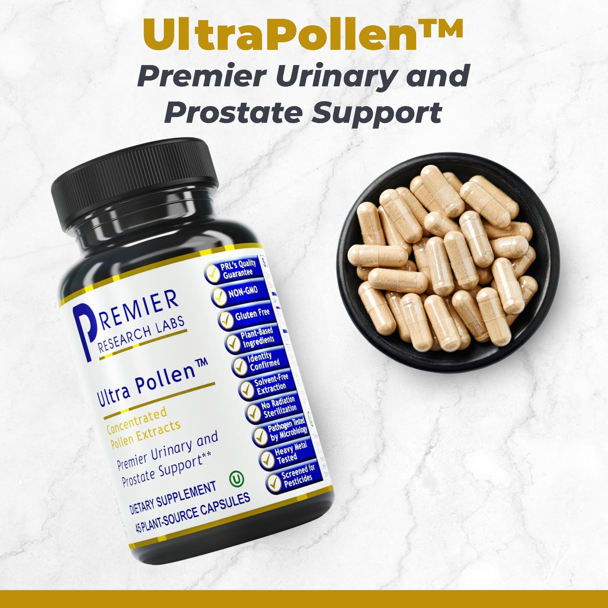 Premier Research Labs UltraPollen - Bee Pollen Supplement, Rye Pollen Extract, Prostate Health, Bee Pollen Extract from Rye Flower with Amino Acids, Supplement for Men & Women- 45 Vegetarian Capsules Premier Research Labs buy supplements canada