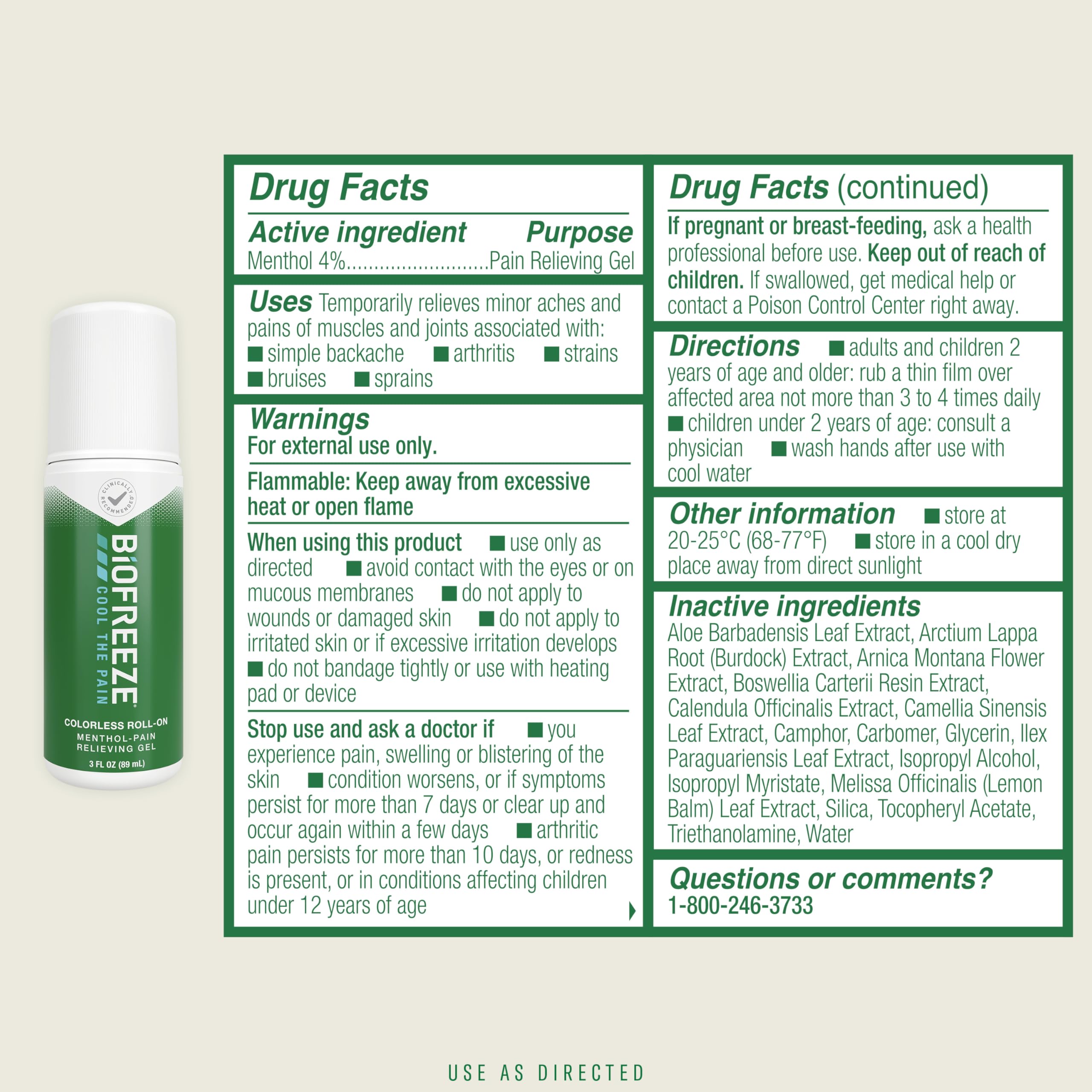 Biofreeze Roll-On Pain-Relieving Gel 3 FL OZ, Colorless (Pack Of 12) Topical Pain Reliever For Muscles And Joints From Arthritis, Backache, Strains, Bruises, & Sprains Biofreeze buy supplements canada