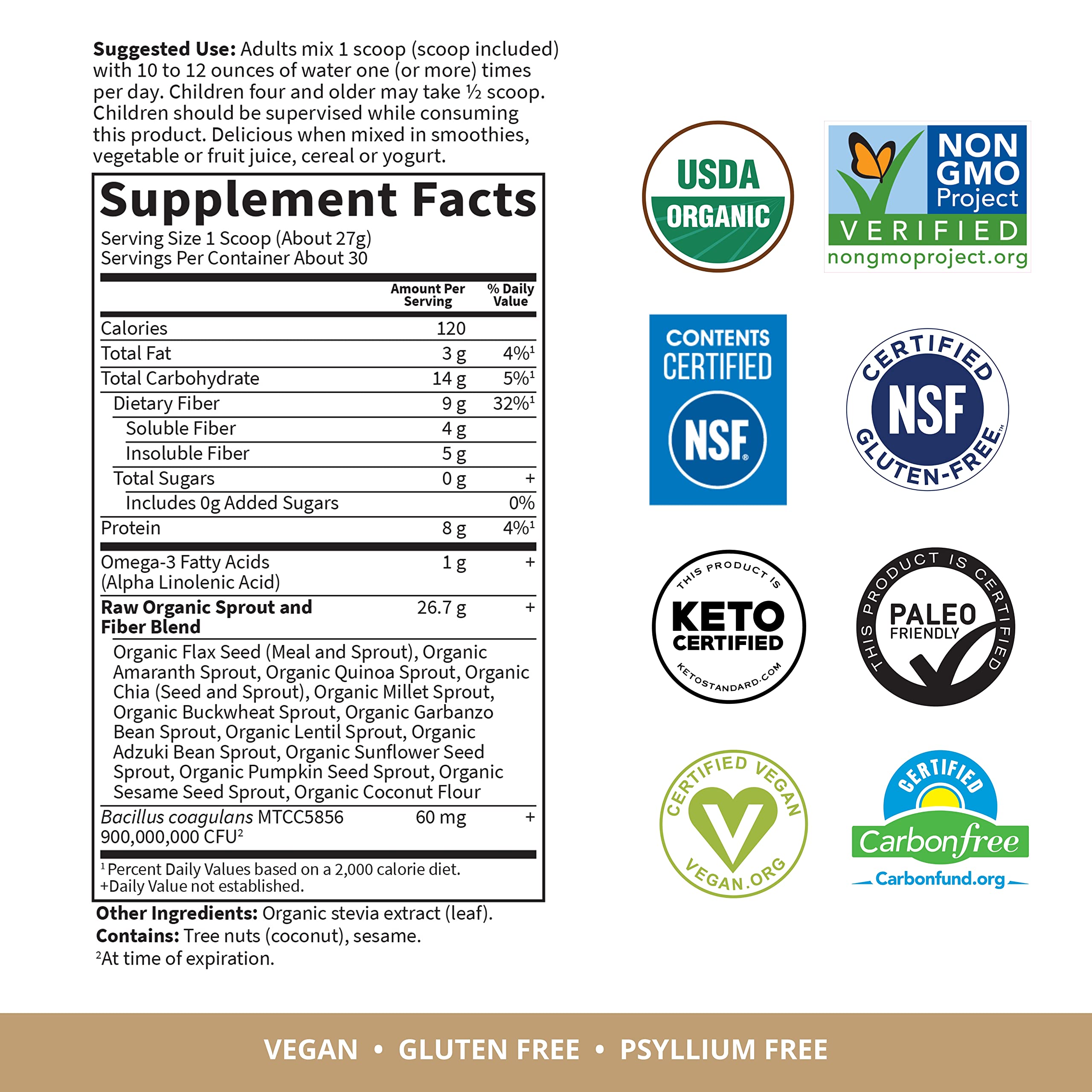 Garden Of Life Raw Organic Superfood Fiber for Constipation Relief, 1.77oz (803g) Powder Garden of Life buy supplements canada
