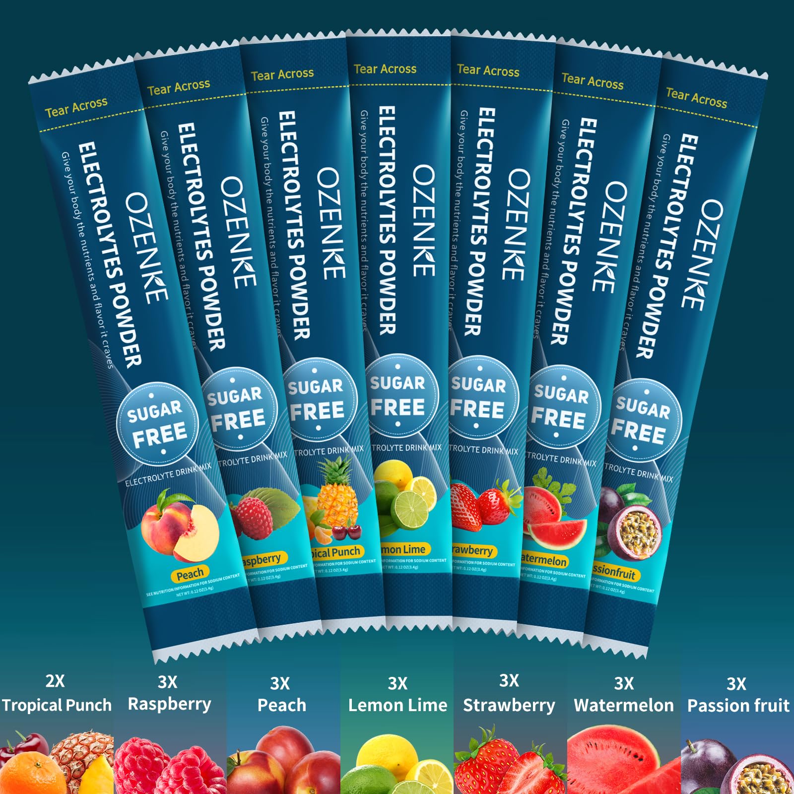 OZENKE Electrolytes Powder Packets, Hydration Packets, Electrolytes Powder No Sugar, Portable Electrolyte Drink Mix for Rapid Hydration, Sugar Free & Low Sodium OZENKE buy supplements canada