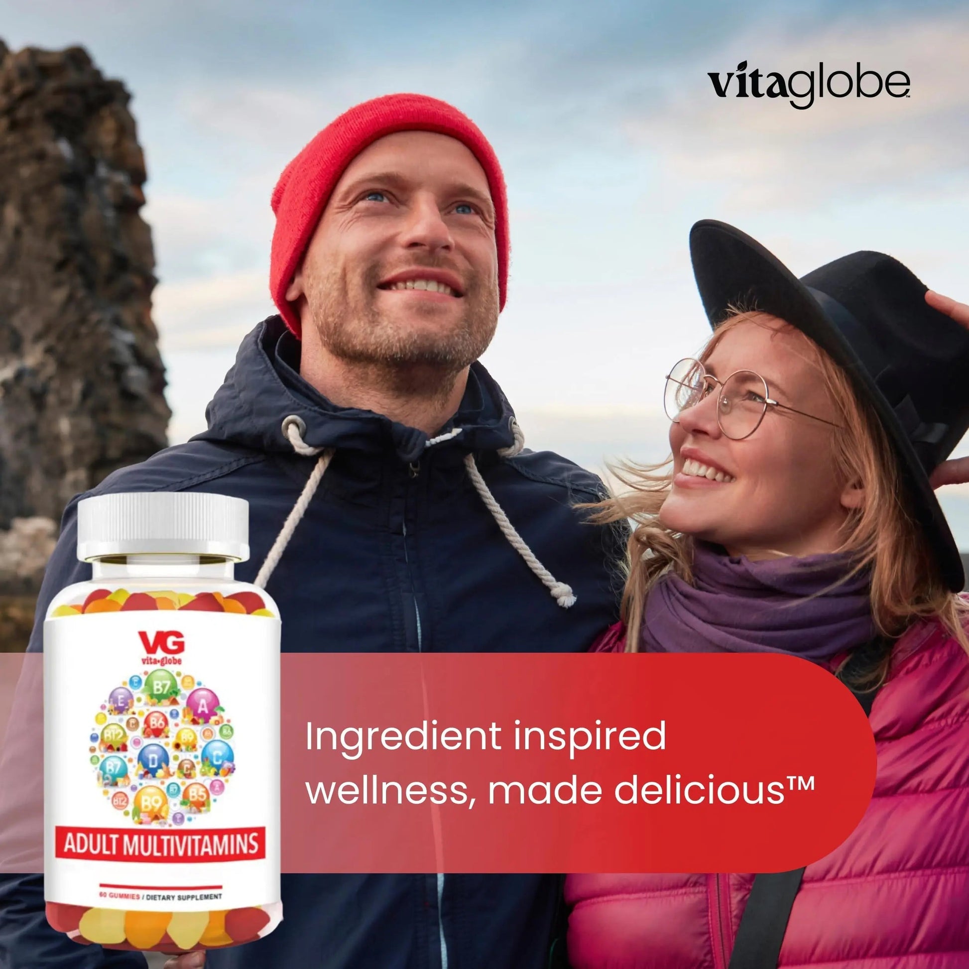 VITA GLOBE Adult Multivitamin Gummies – 9 Daily Vitamins with C, D, E, B6, B12, Folate & Biotin | Delicious Juicy Trio Orange VITA GLOBE buy supplements canada