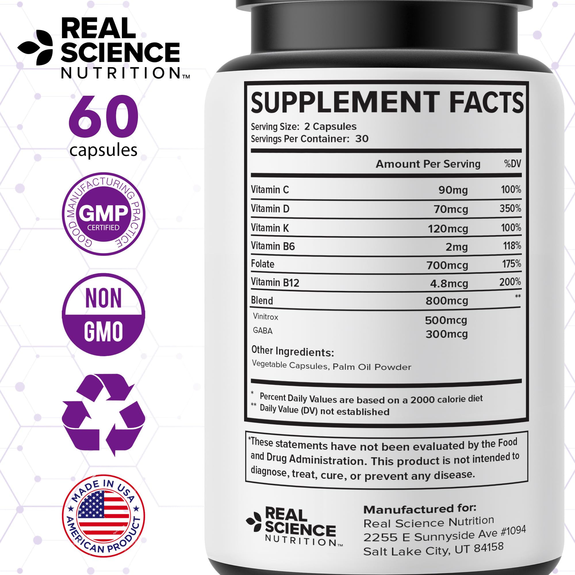 Real Science Carpal Miracle – All Natural Carpal Tunnel Relief & Wrist Support Supplement with Vitamins B6, B12, C, D, K + GABA – Hand & Nerve Comfort – Made in USA, 60 Caps Real Science Nutrition buy supplements canada