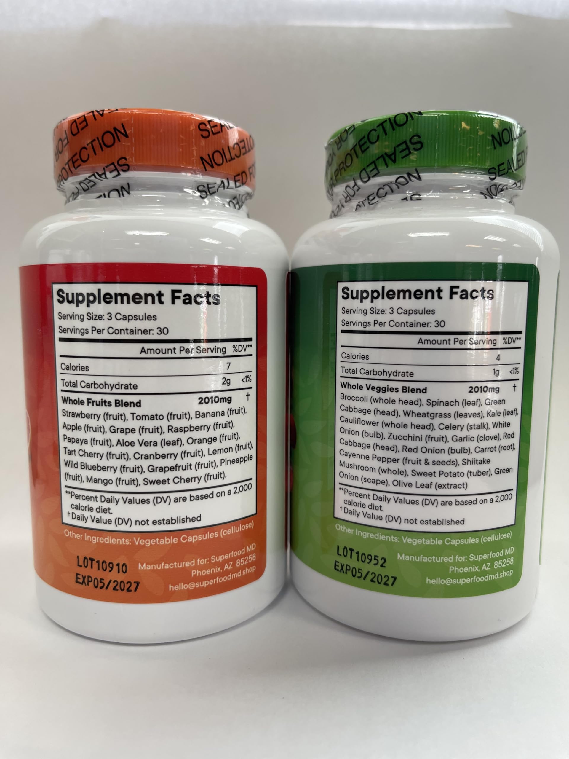 Superfood MD Fruits & Veggies Supplement - Whole Food Natural Superfoods - with Beta Carotene - Soy Free- 90 Count (Pack of 2) Superfood MD buy supplements canada