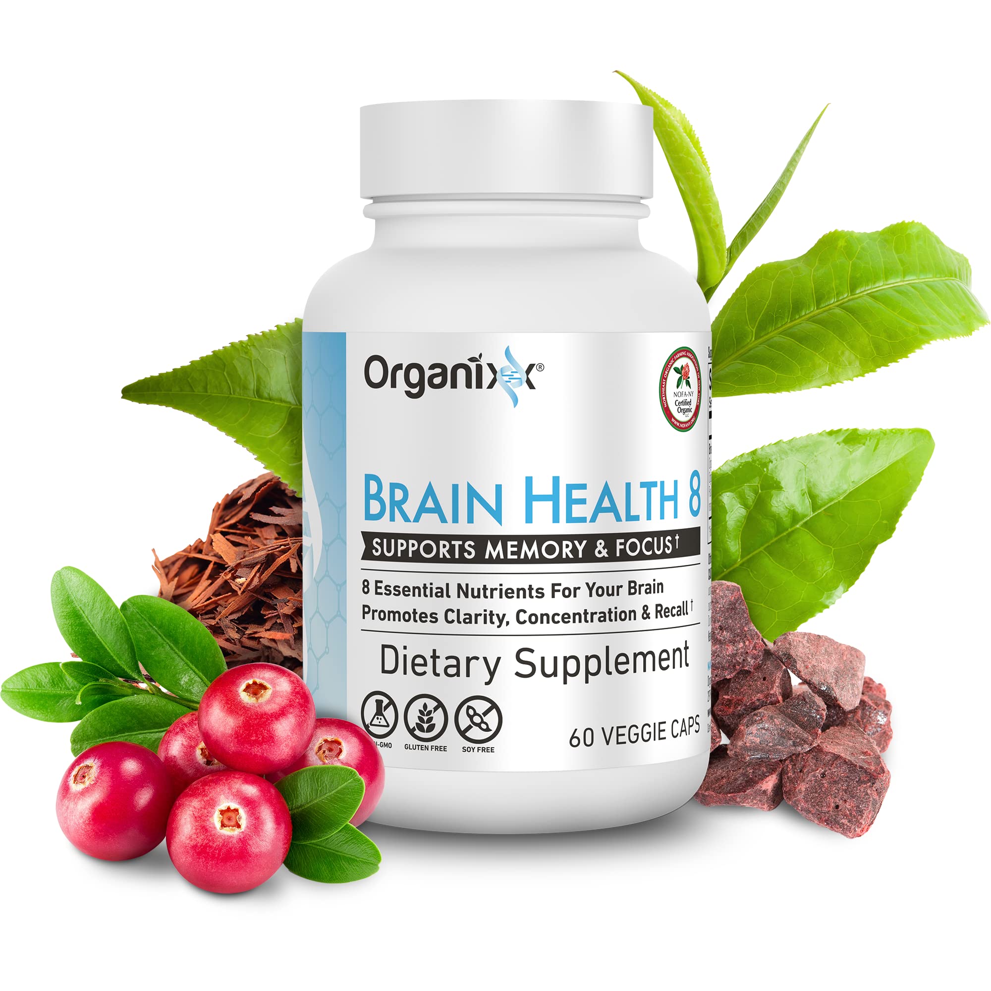 Organixx Ageless Brain Powerful Brain Health Supplement to Support Brain Function, Clarity, Focus, Re-Energize Brain Cells, Helps Promote a Balanced Mood, Gluten Free, Non GMO, 60 Vegetarian Capsules Organixx buy supplements canada